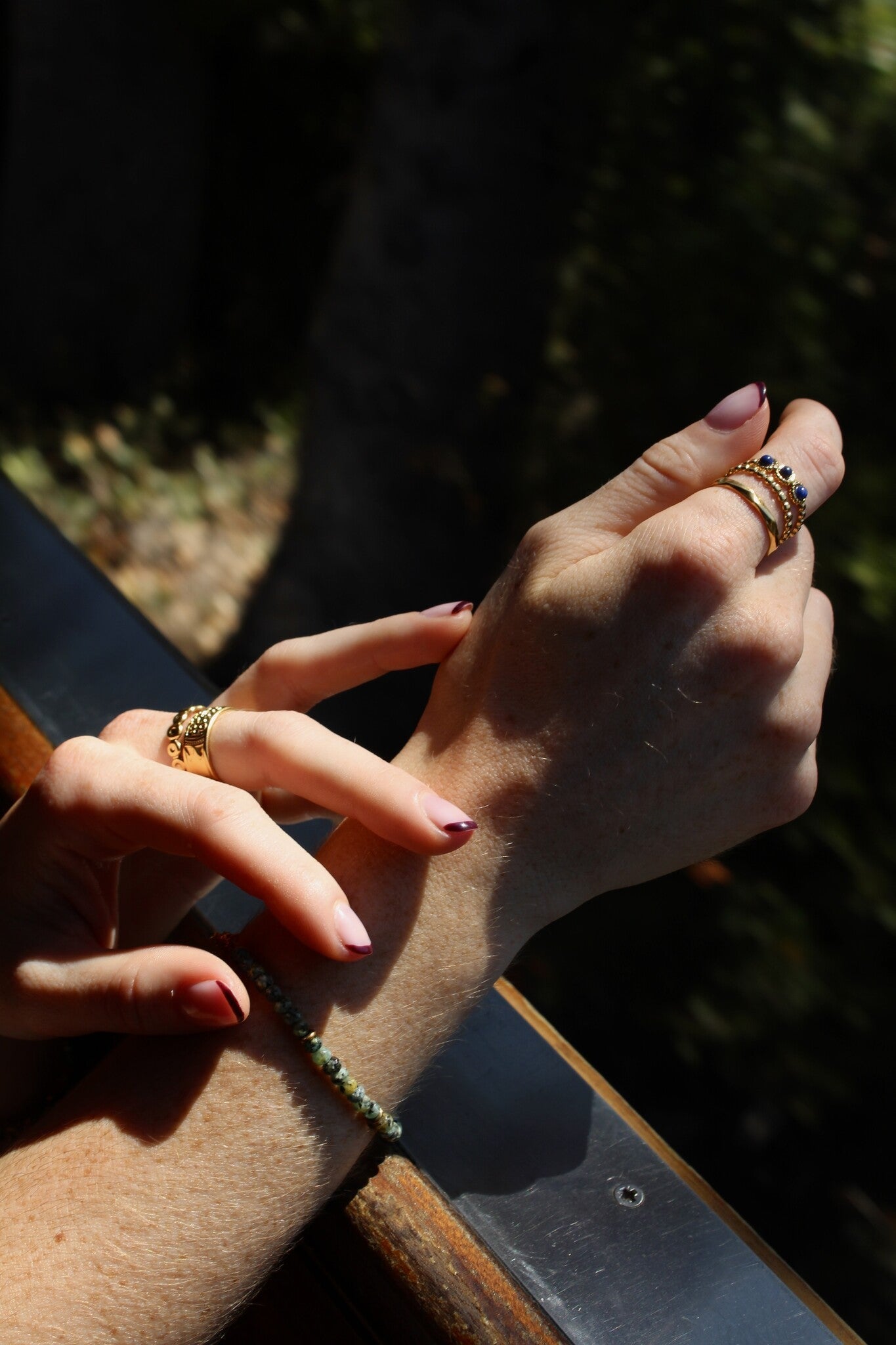 Demi - Ring - Natural Stone - Stainless Steel - Adjustable