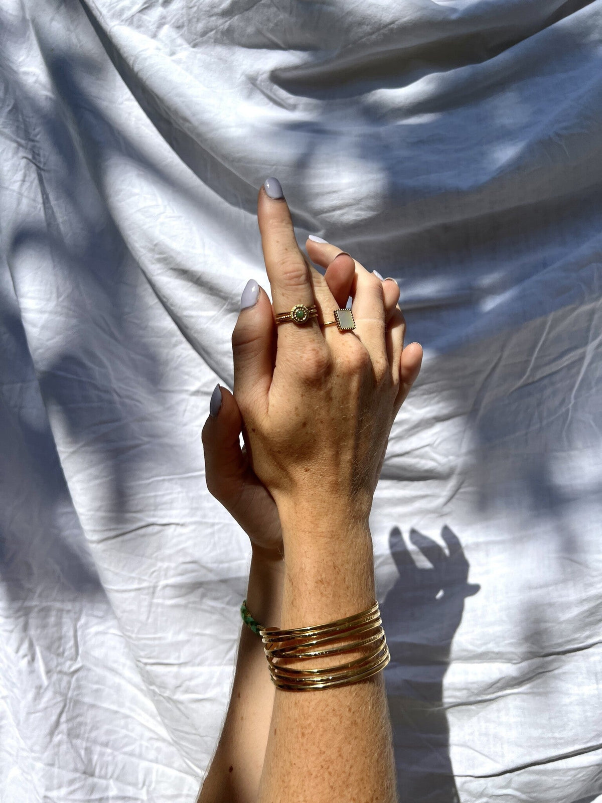 Francis - Ring - Natural Stone - Stainless Steel - Adjustable