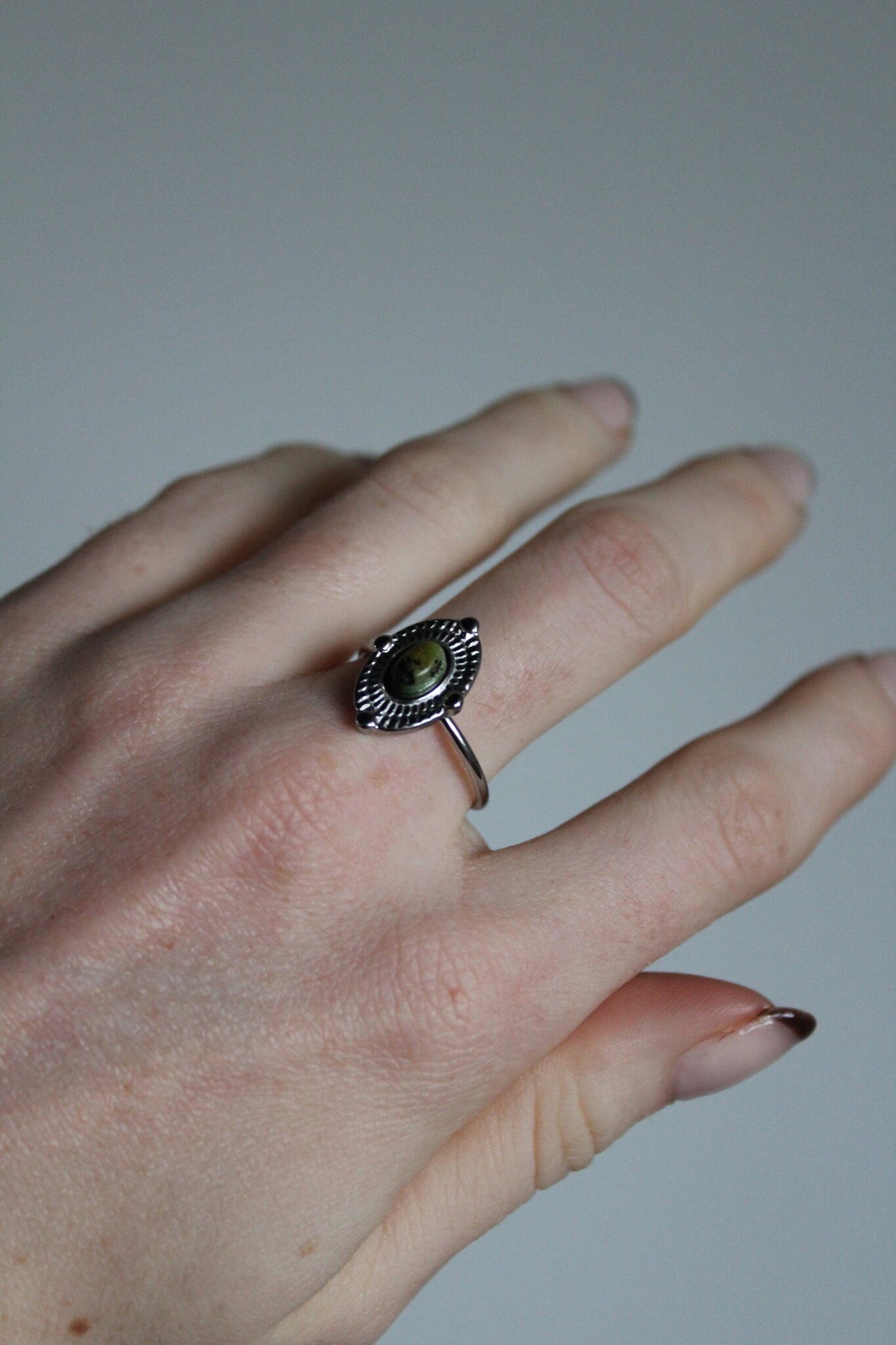 Livia - Ring - Natural Stone - Stainless Steel - Adjustable