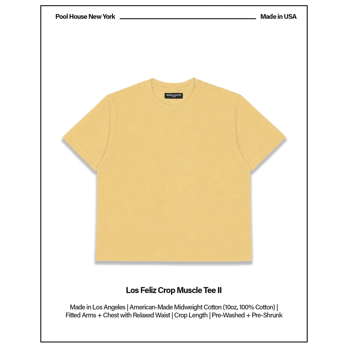 Los Feliz Crop Muscle Tee II - Butter Yellow