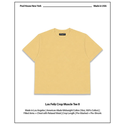 Los Feliz Crop Muscle Tee II - Butter Yellow