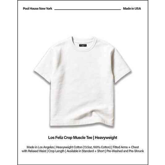 Los Feliz Crop Muscle Tee II | Heavyweight | 13.5oz - Classic White
