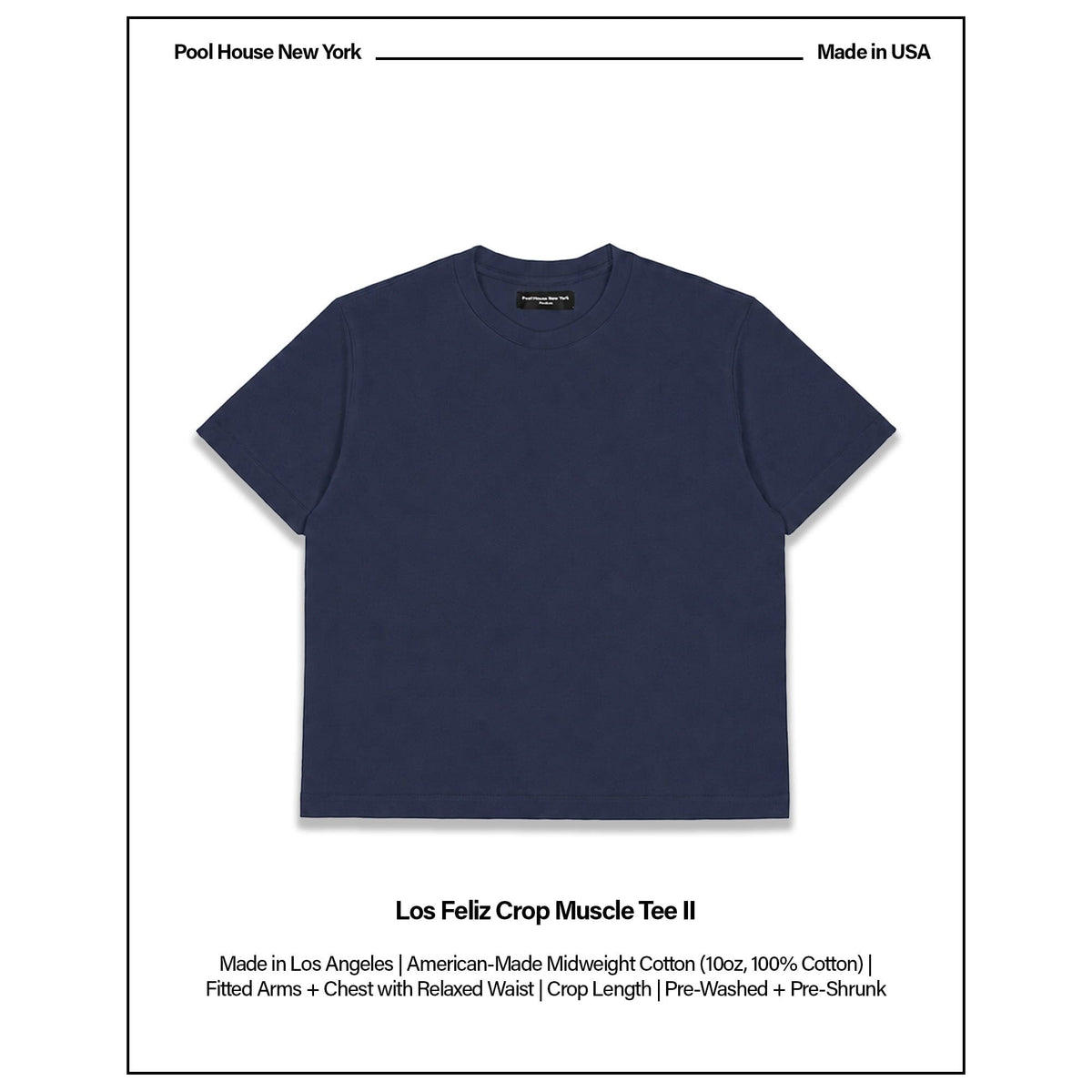 Los Feliz Crop Muscle Tee II - Vintage Navy II