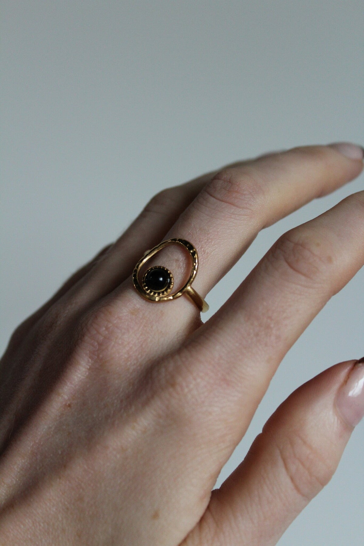Lucia - Ring - Natural Stone - Stainless Steel - Adjustable