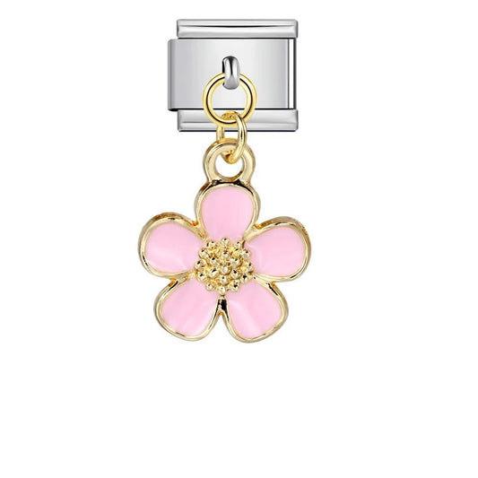 Pink Hanging Flower Charm