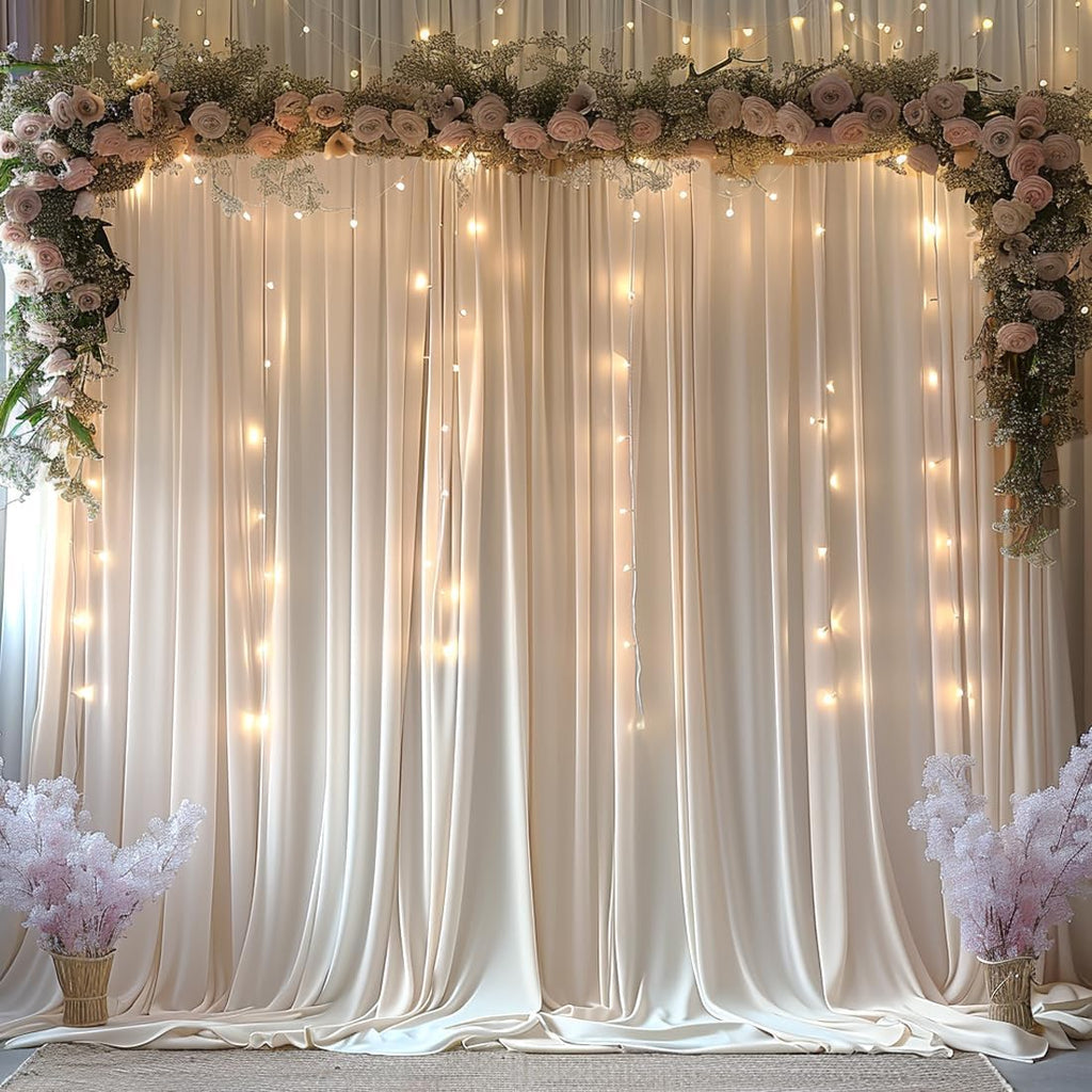 ✨ Elegant Backdrop Curtains – Soft Polyester Drapes for Wedding, Party & Home Decoration (Easy Setup & Reusable)