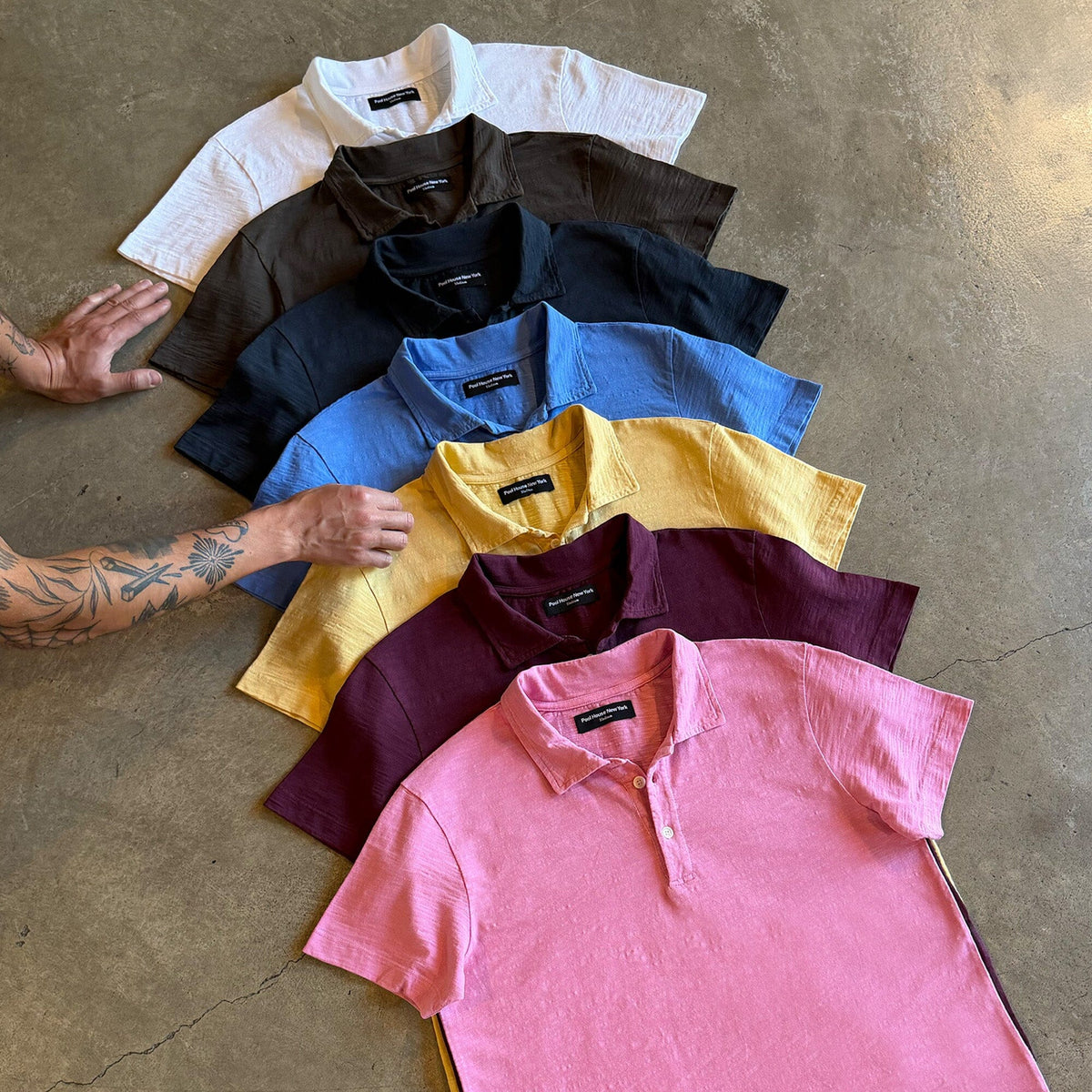 Los Feliz Crop Muscle Polo | Slub - Vintage Pink