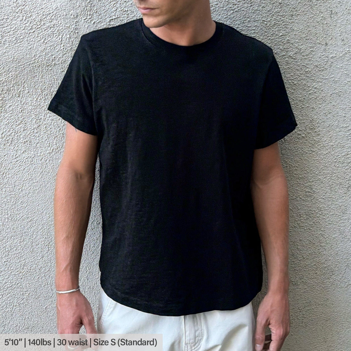Silverlake Crop Tee III | Boxy, Relaxed Fit | Heavyweight Slub - Classic Black