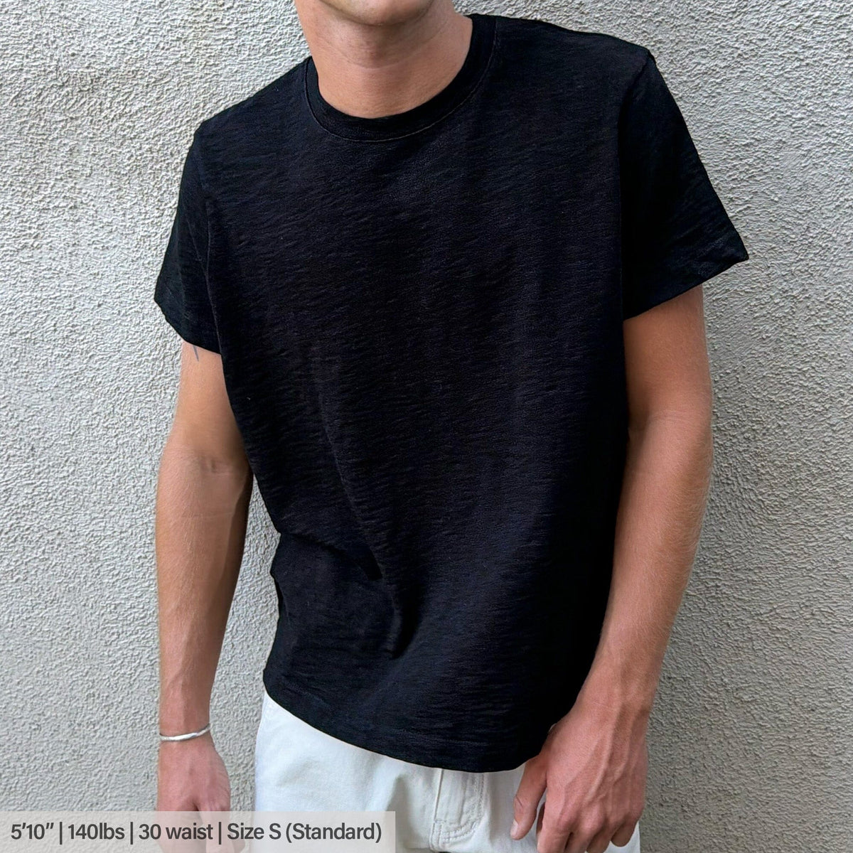Silverlake Crop Tee III | Boxy, Relaxed Fit | Heavyweight Slub - Classic Black