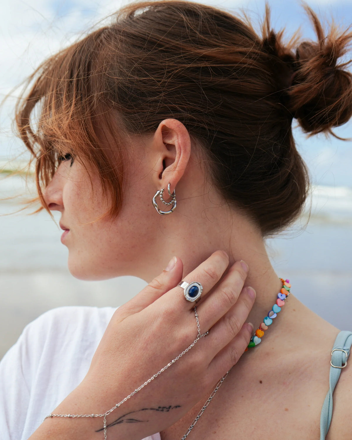 Salomé - Ring - Natural Stone - Stainless Steel - Adjustable