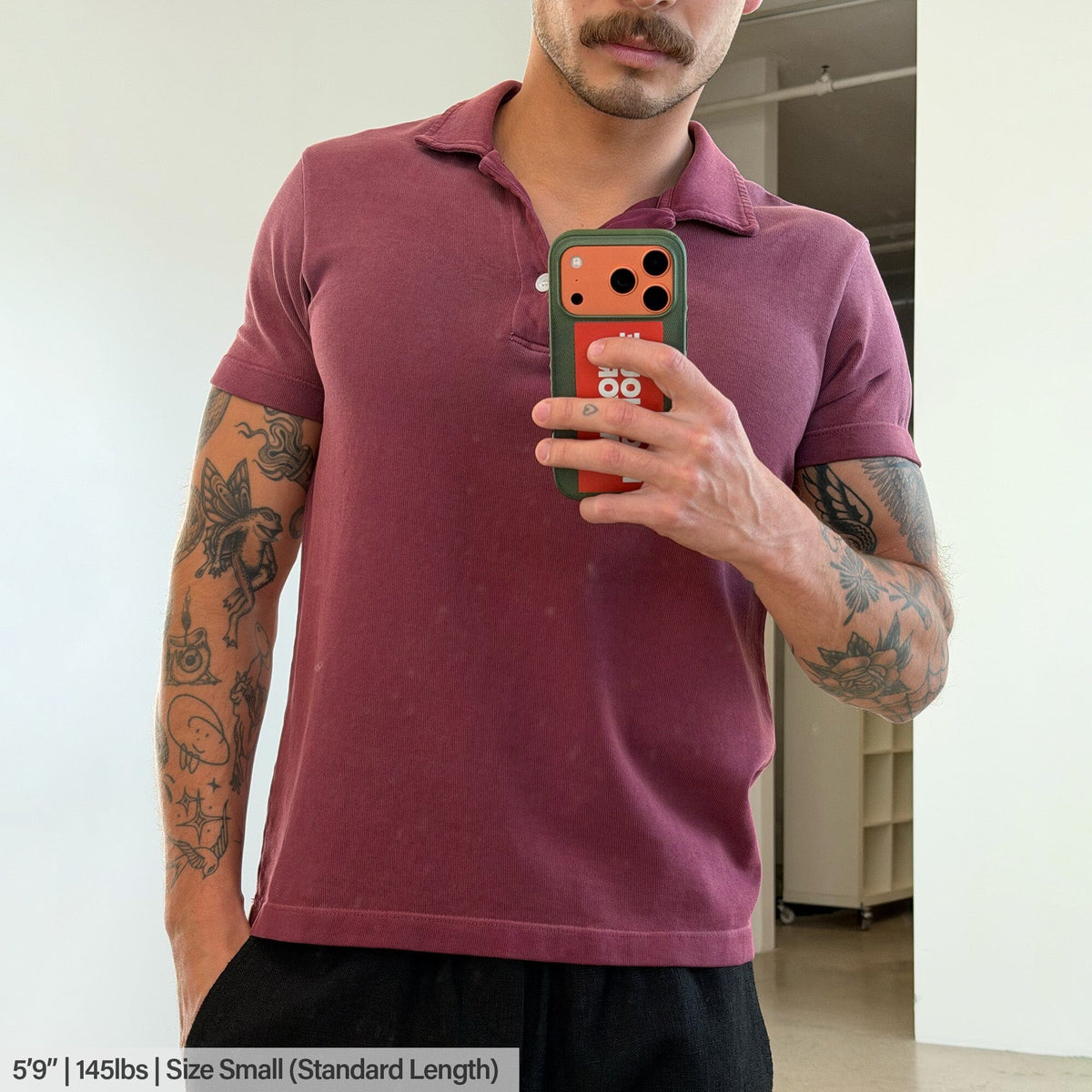 Los Feliz Crop Muscle Polo | Heavyknit | Sun-Faded - Vintage Burgundy | Sun-Faded