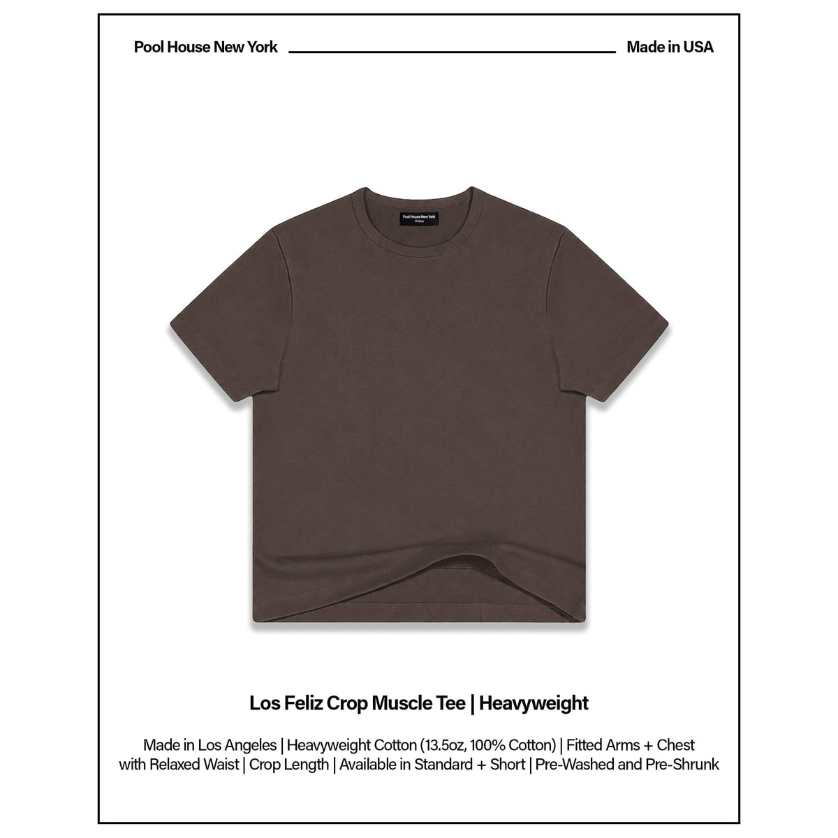 Los Feliz Crop Muscle Tee II | Heavyweight | 13.5oz - Tobacco Brown