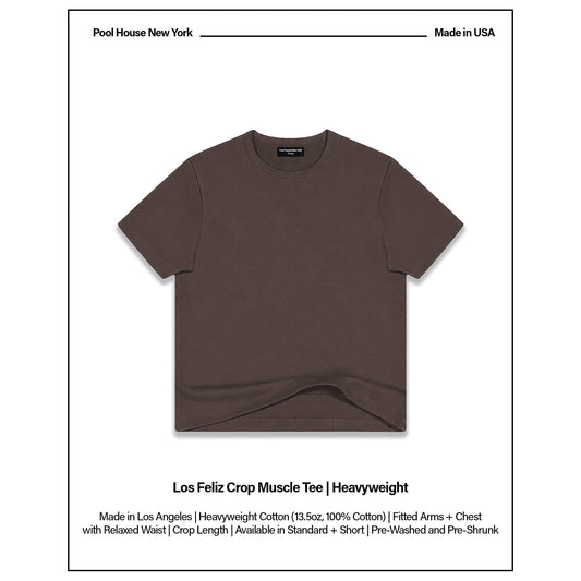 Los Feliz Crop Muscle Tee II | Heavyweight | 13.5oz - Tobacco Brown