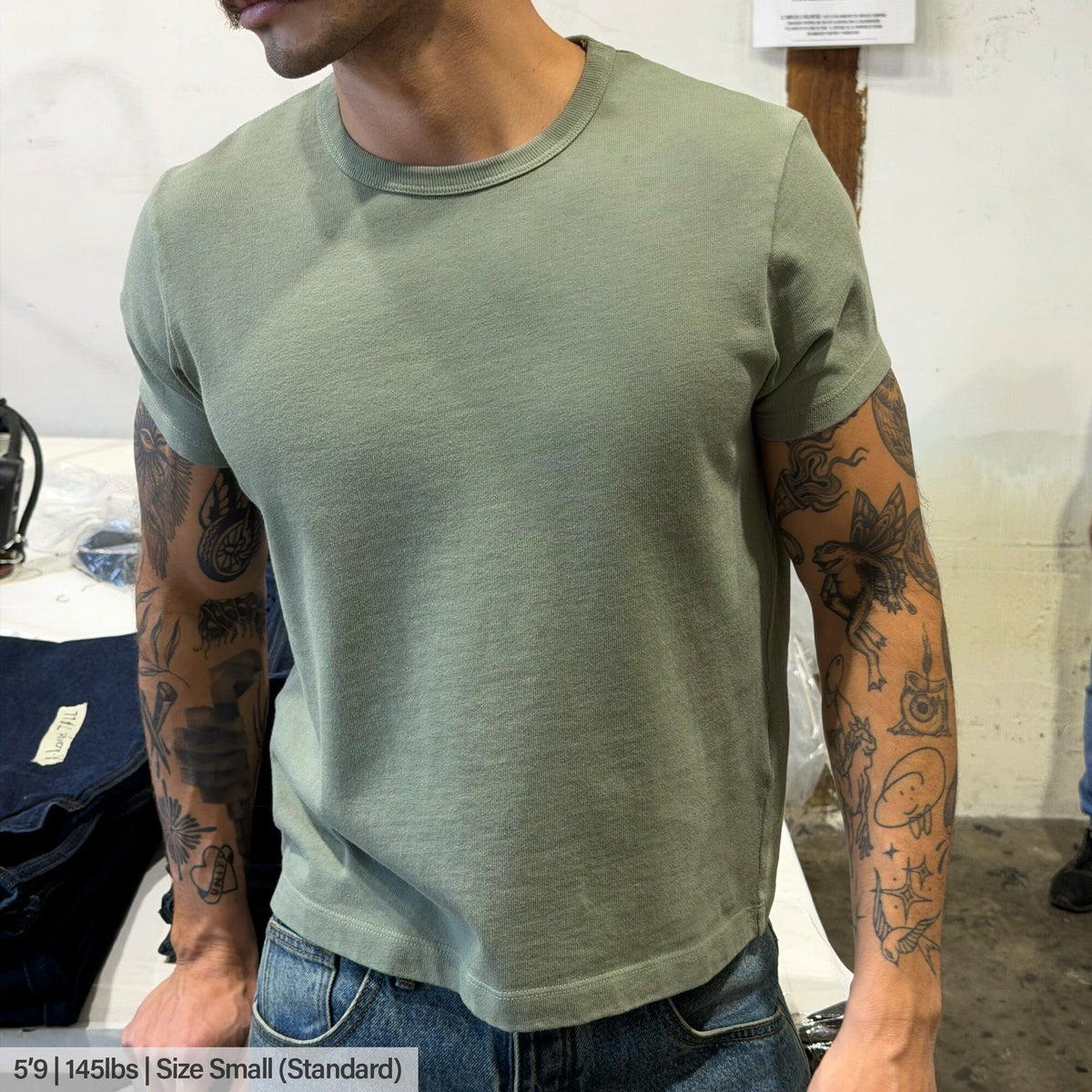 Tony Baby Tee II | Mens | Heavyweight | 13.5oz - Faded Military Green