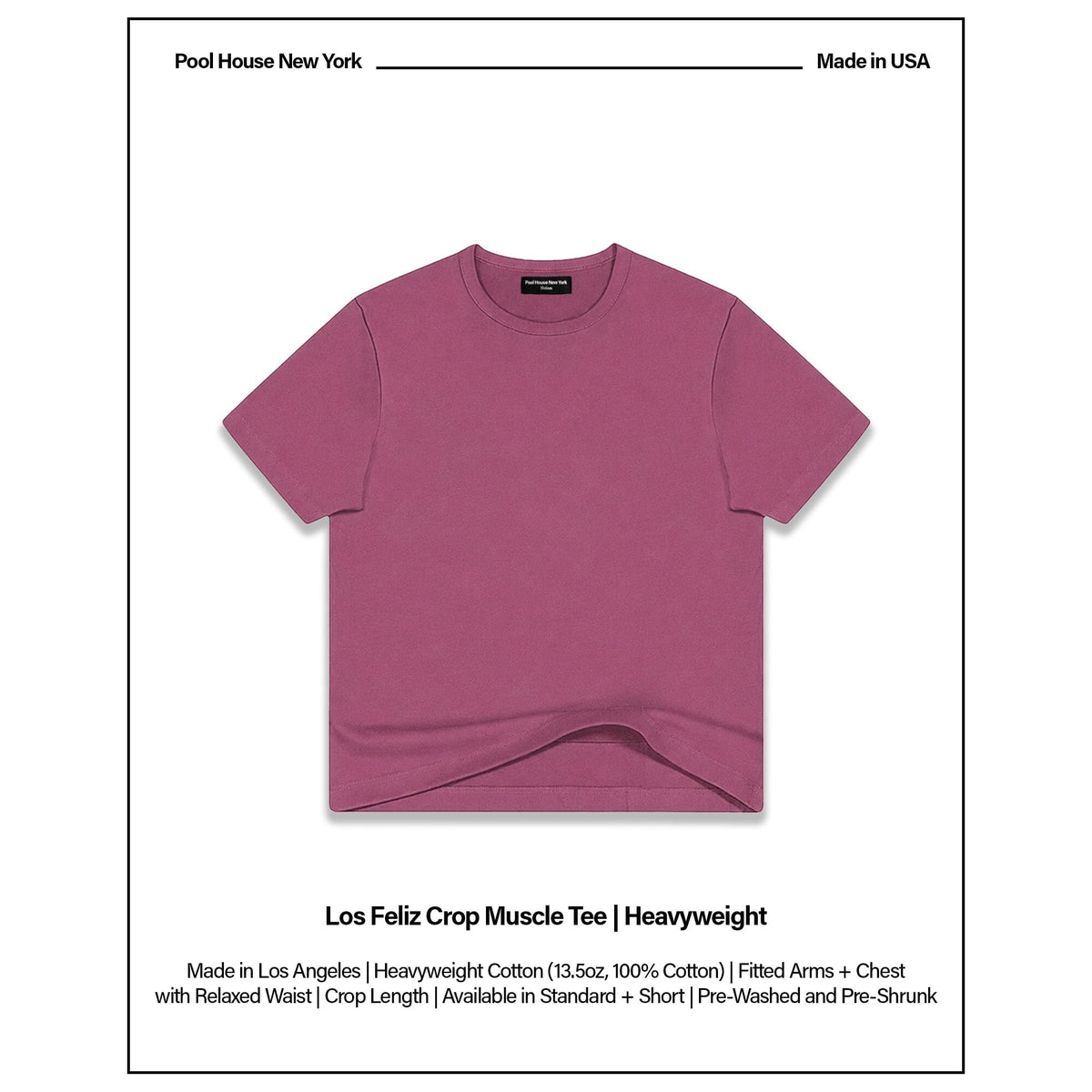 Los Feliz Crop Muscle Tee II | Heavyweight | 13.5oz - Vintage Maroon