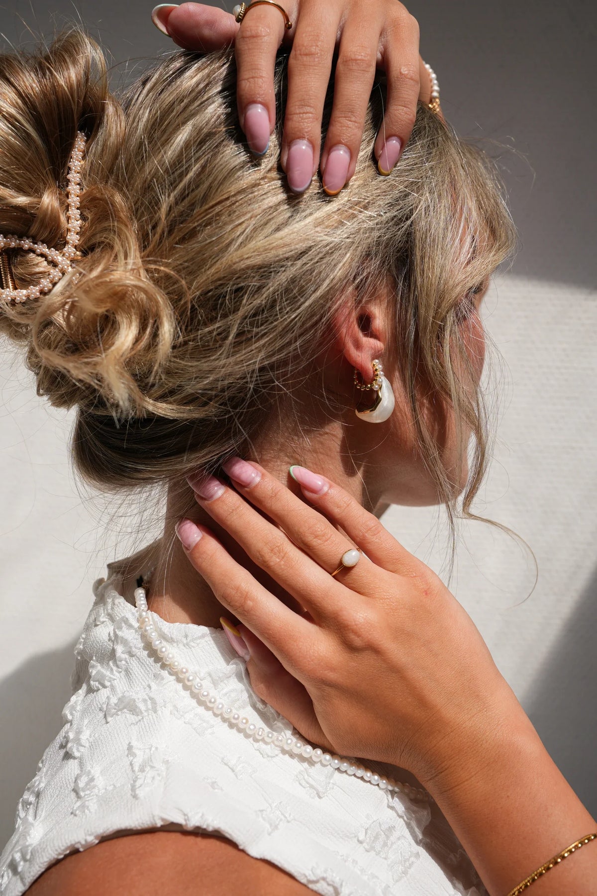 Suzi - Ring - Natural Stone - Stainless Steel - Adjustable