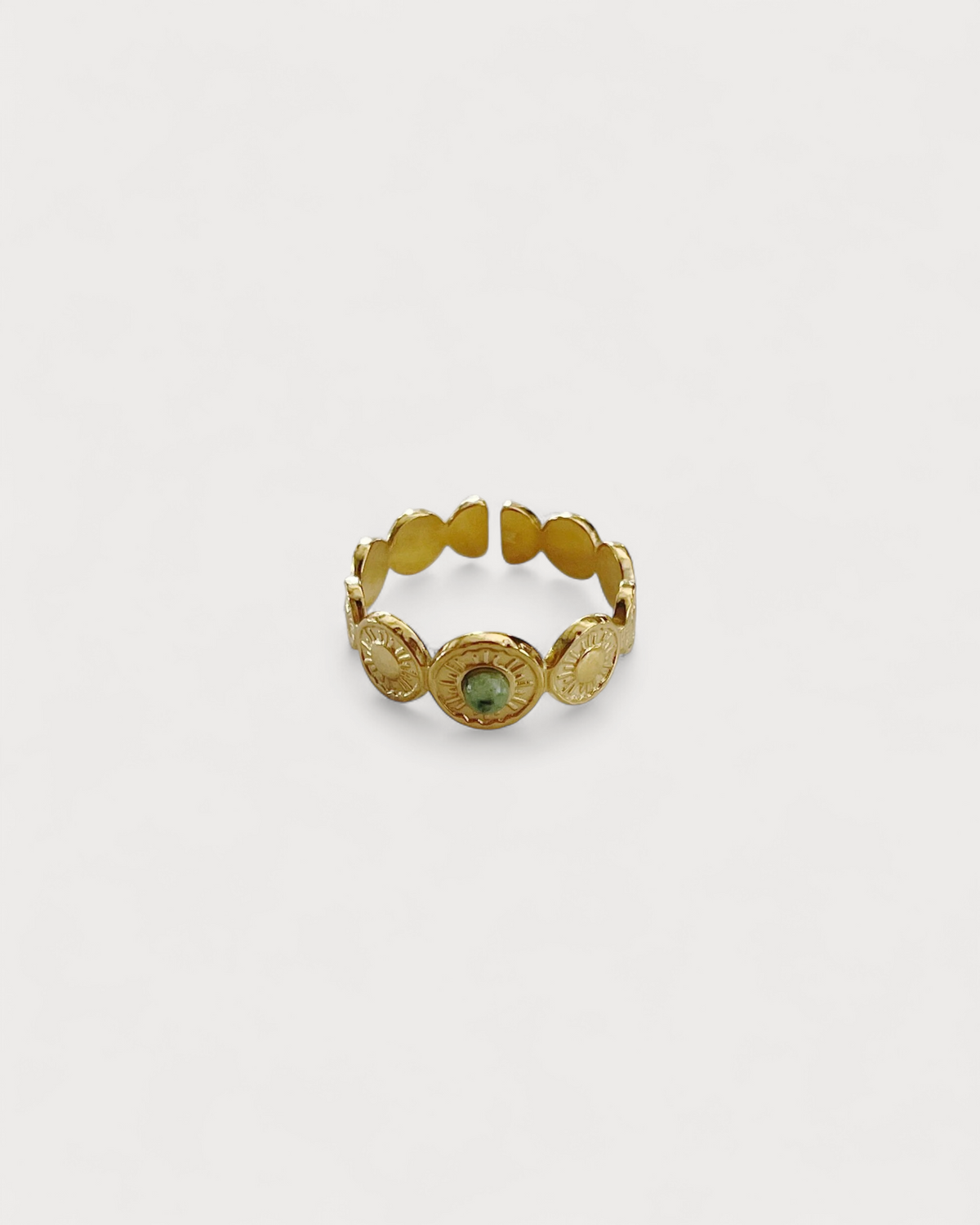 Mariana - Ring - Natural Stone - Stainless Steel - Adjustable