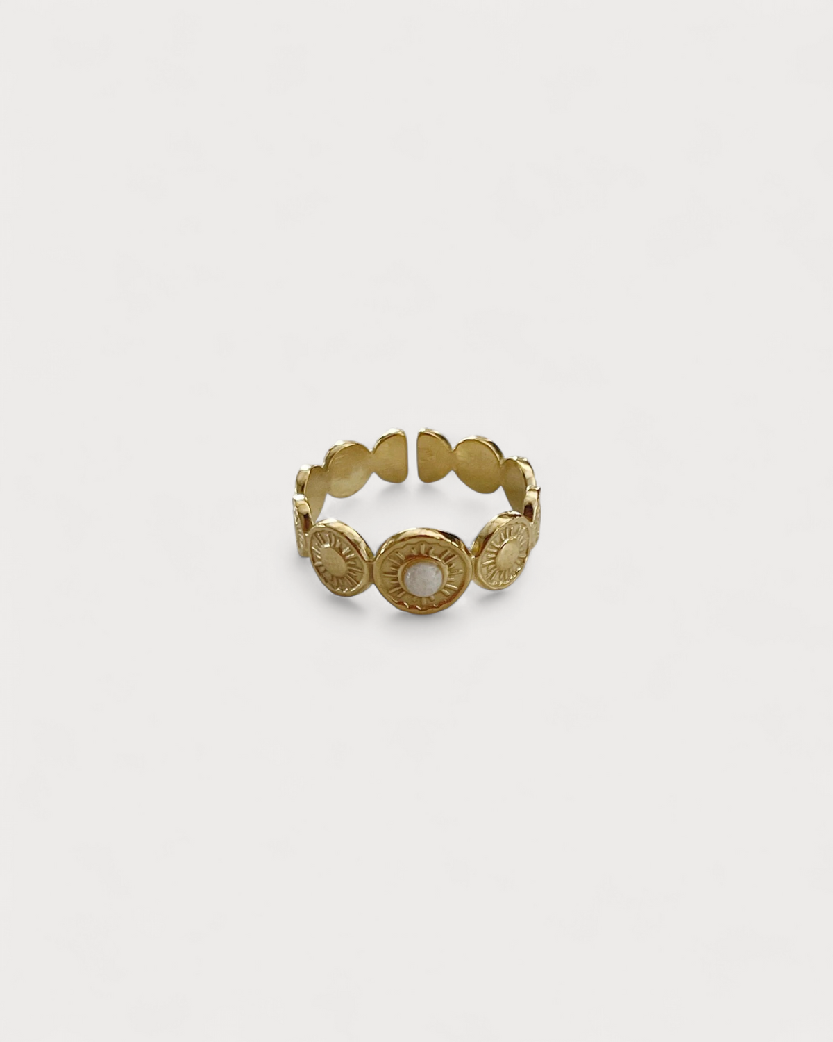 Mariana - Ring - Natural Stone - Stainless Steel - Adjustable