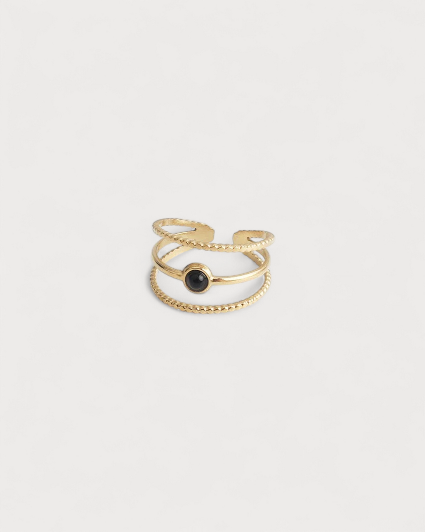Aarya - Ring - Natural Stone - Stainless Steel - Adjustable