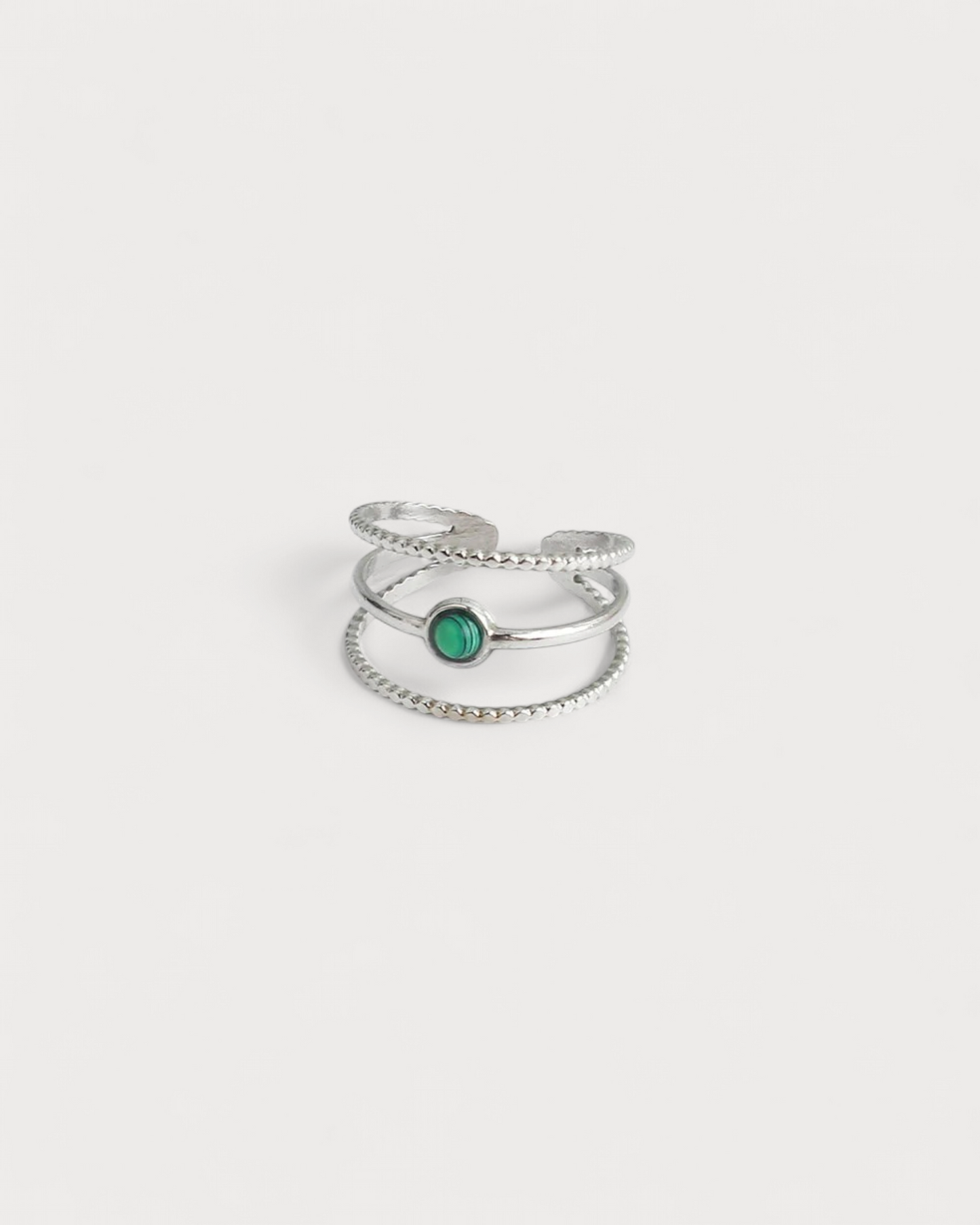Aarya - Ring - Natural Stone - Stainless Steel - Adjustable