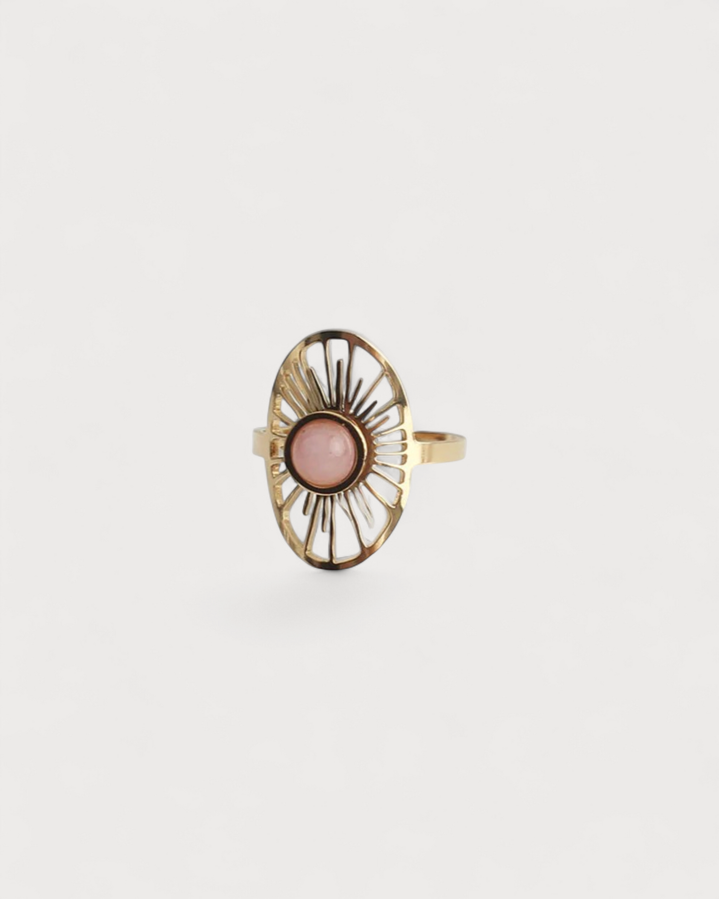 Claudia - Ring - Natural Stone - Stainless Steel - Adjustable