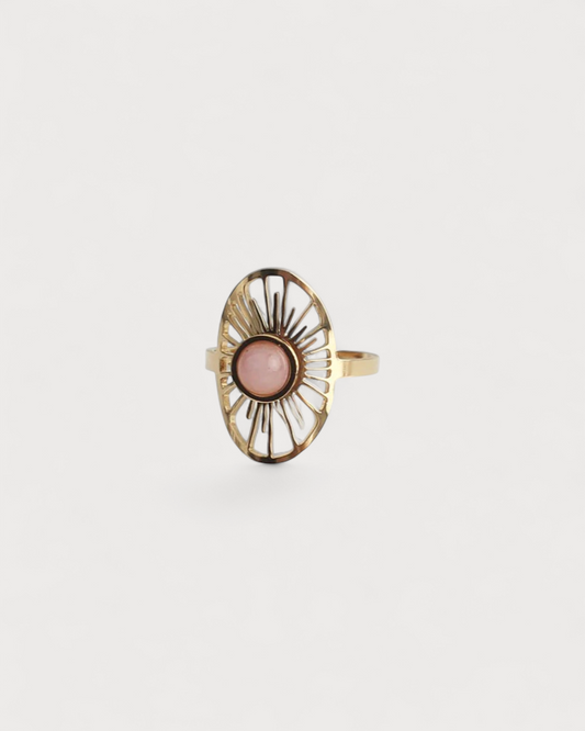 Claudia - Ring - Natural Stone - Stainless Steel - Adjustable
