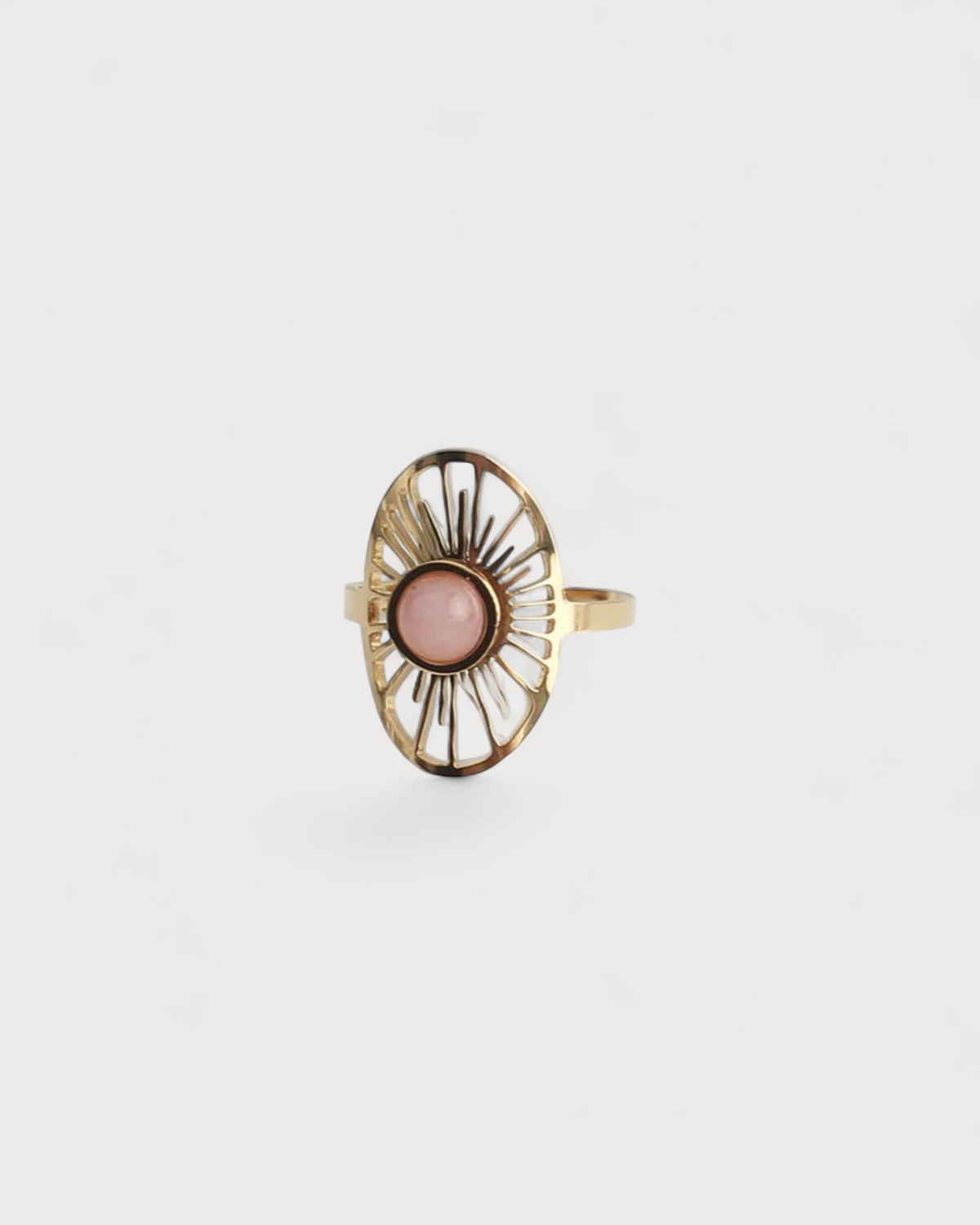 Claudia - Ring - Natural Stone - Stainless Steel - Adjustable
