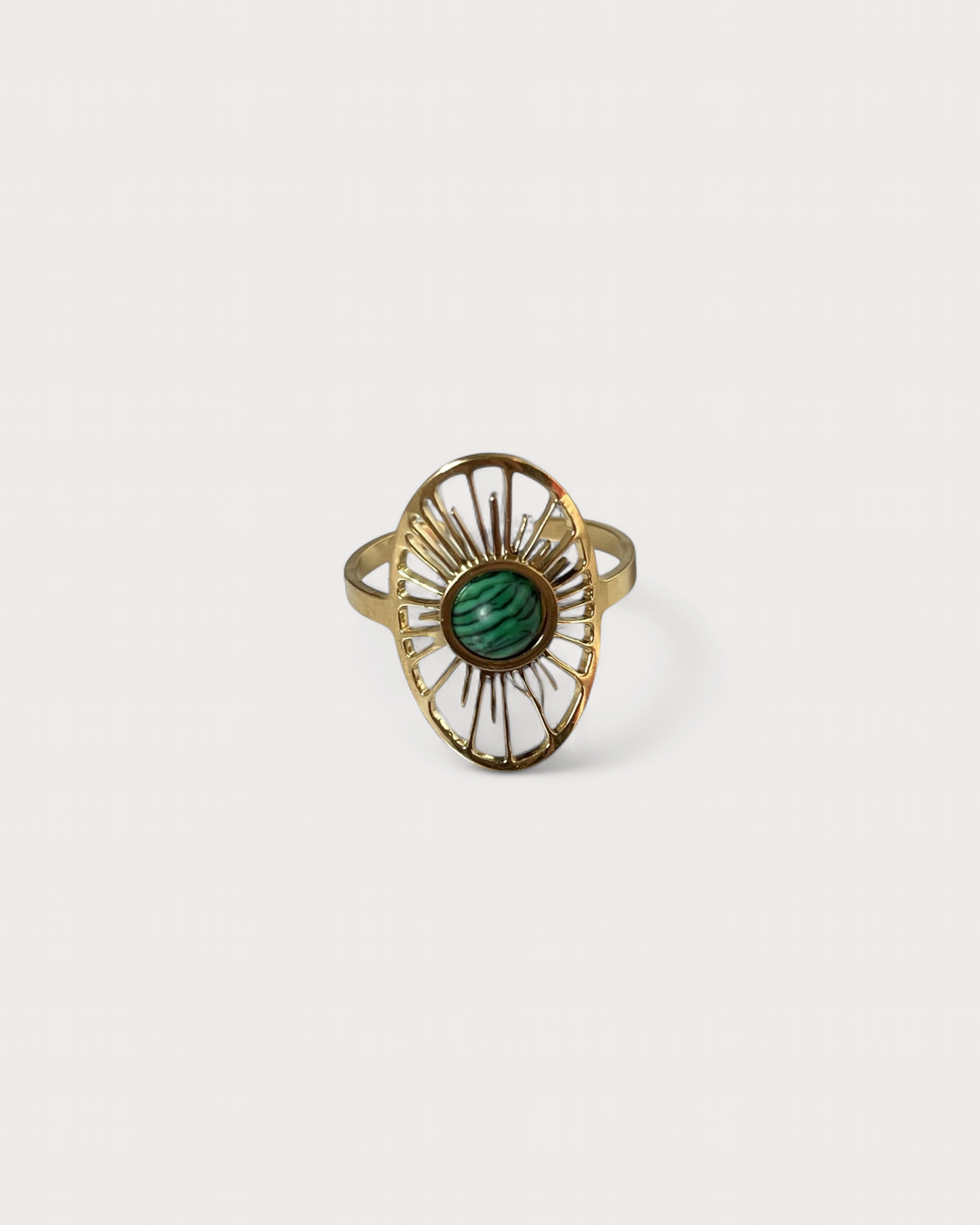 Claudia - Ring - Natural Stone - Stainless Steel - Adjustable