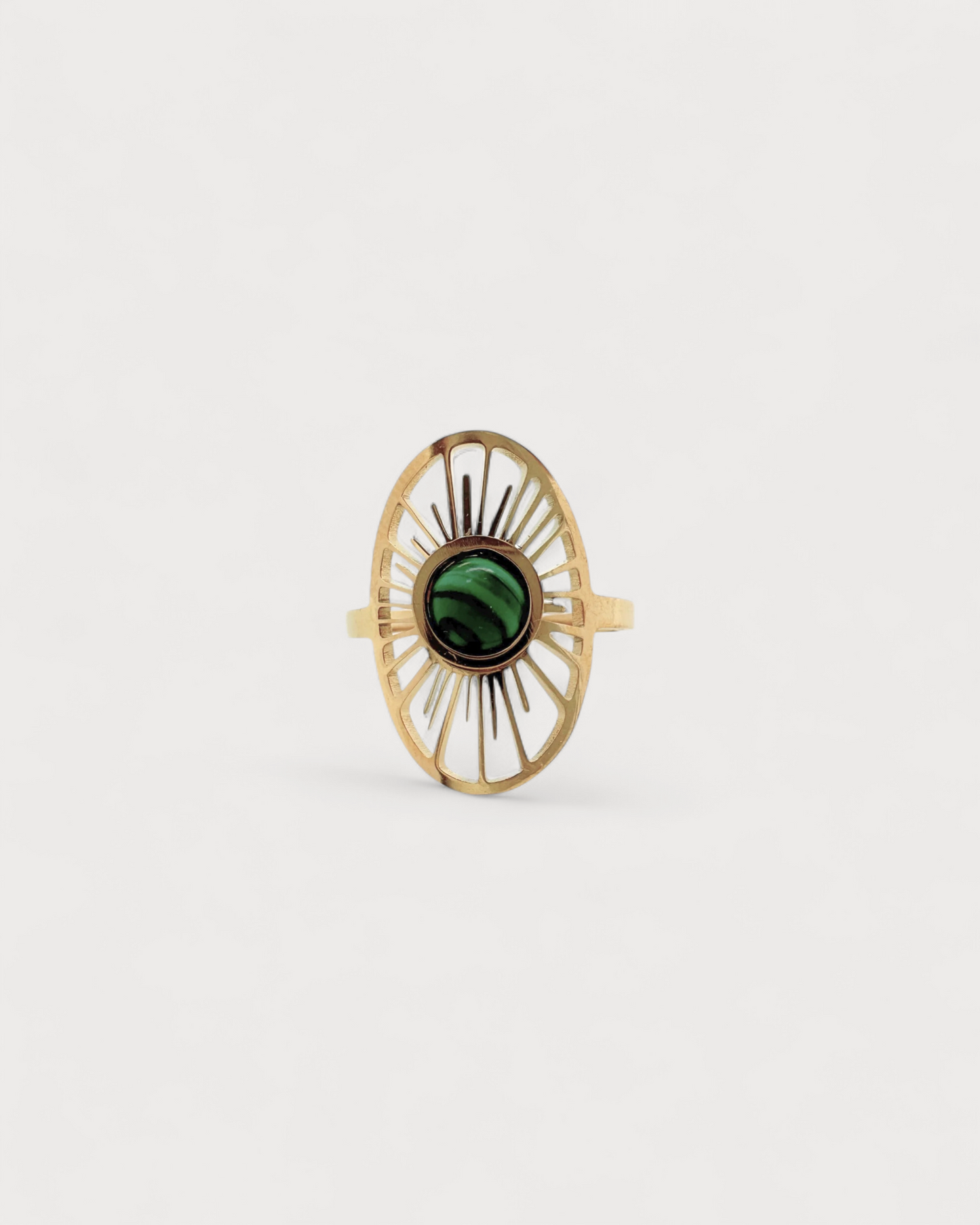 Claudia - Ring - Natural Stone - Stainless Steel - Adjustable