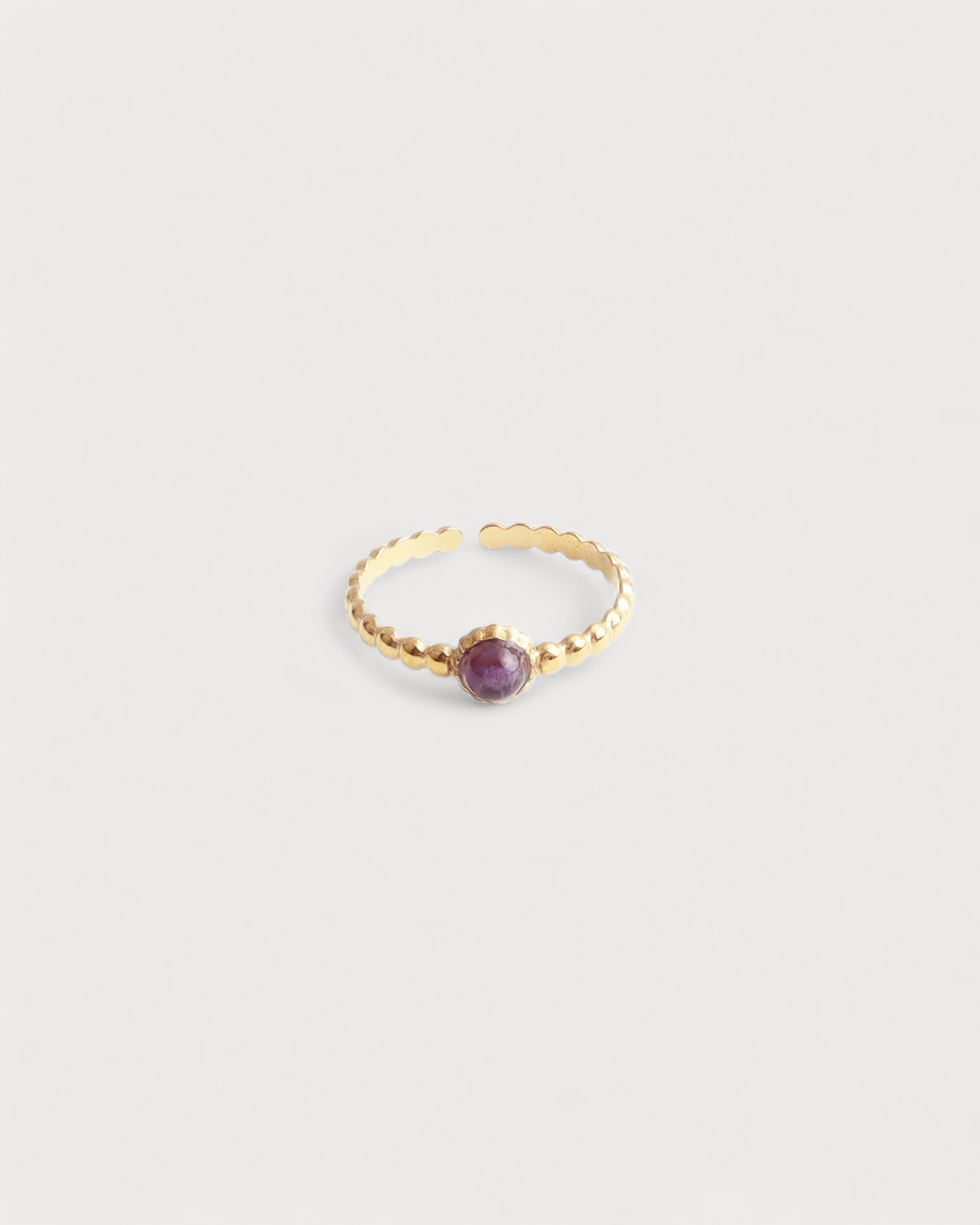Nadine - Ring - Stainless Steel - Adjustable - Natural Stone