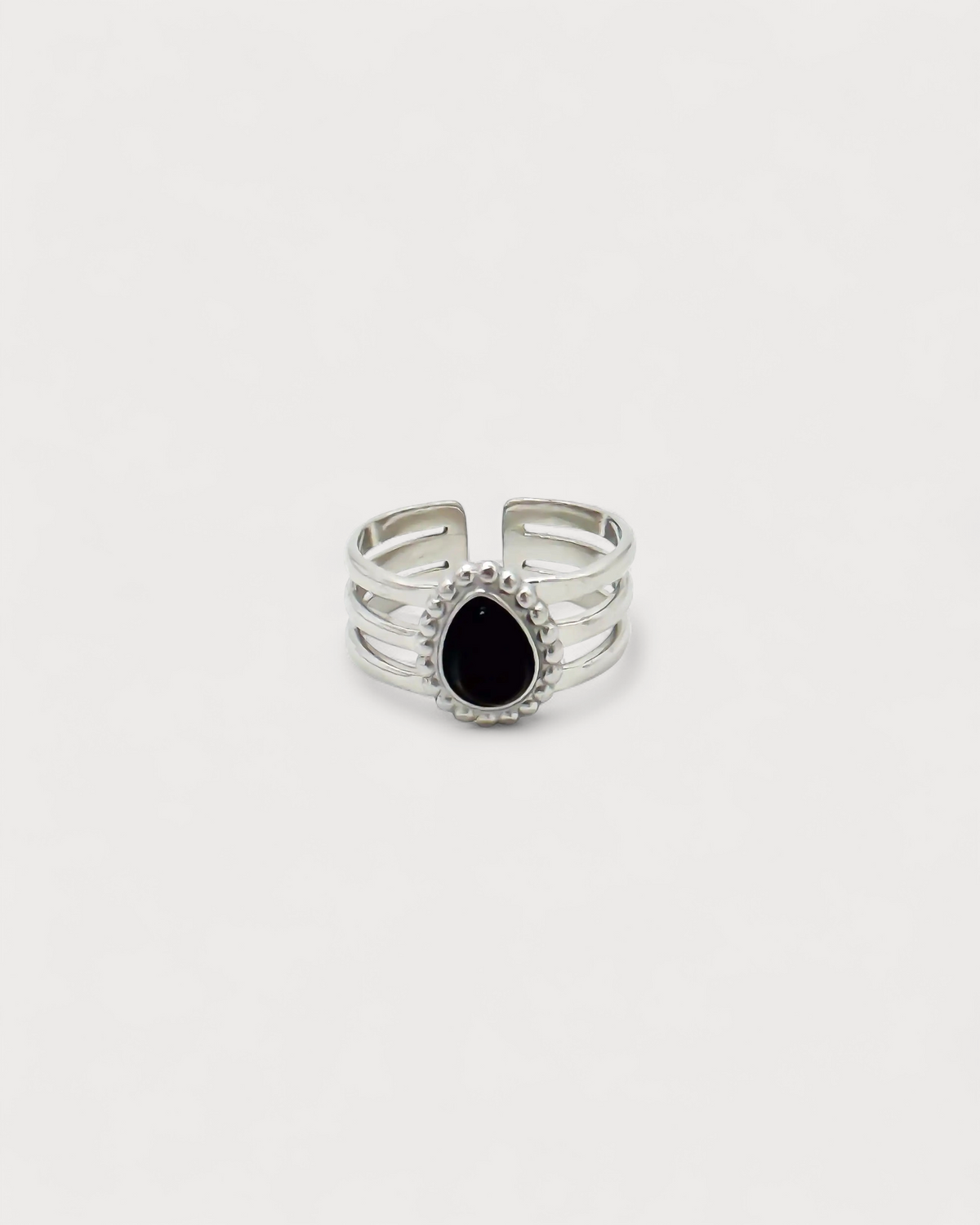 Menthe - Ring - Natural Stone - Stainless Steel - Adjustable