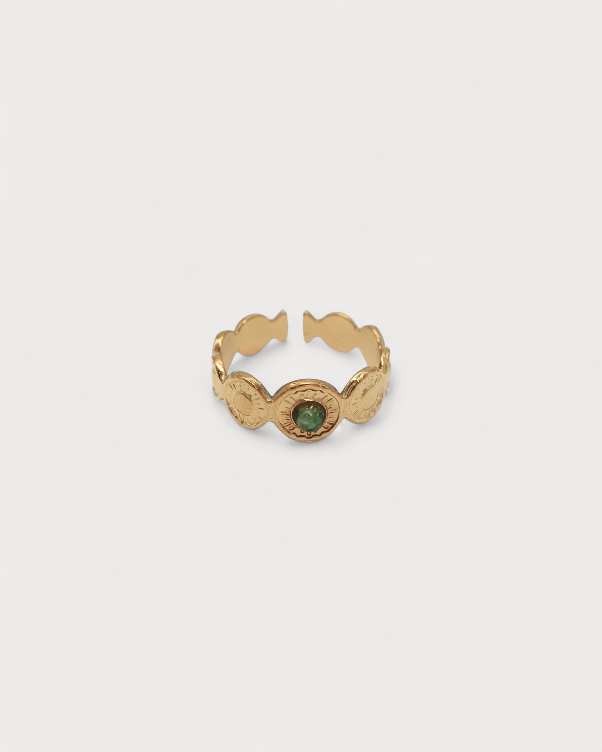 Mariana - Ring - Natural Stone - Stainless Steel - Adjustable