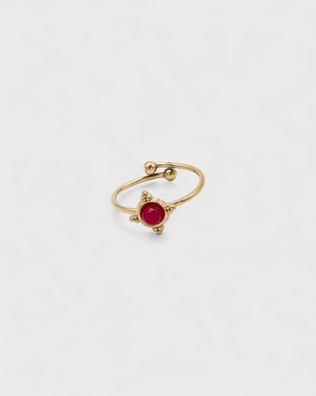 Minimalistic stone - Ring - Stainless Steel - Adjustable - Natural stone