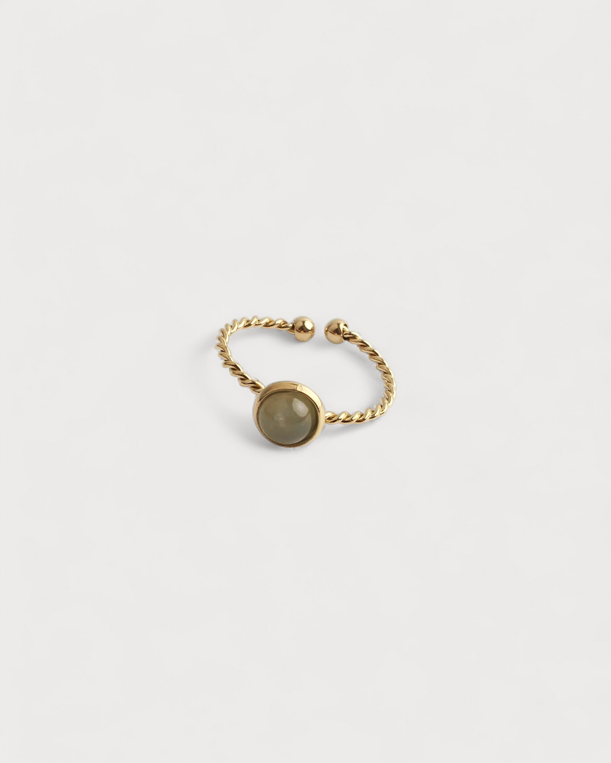 Alisa- Ring - Stainless Steel - Natural stone - Adjustable