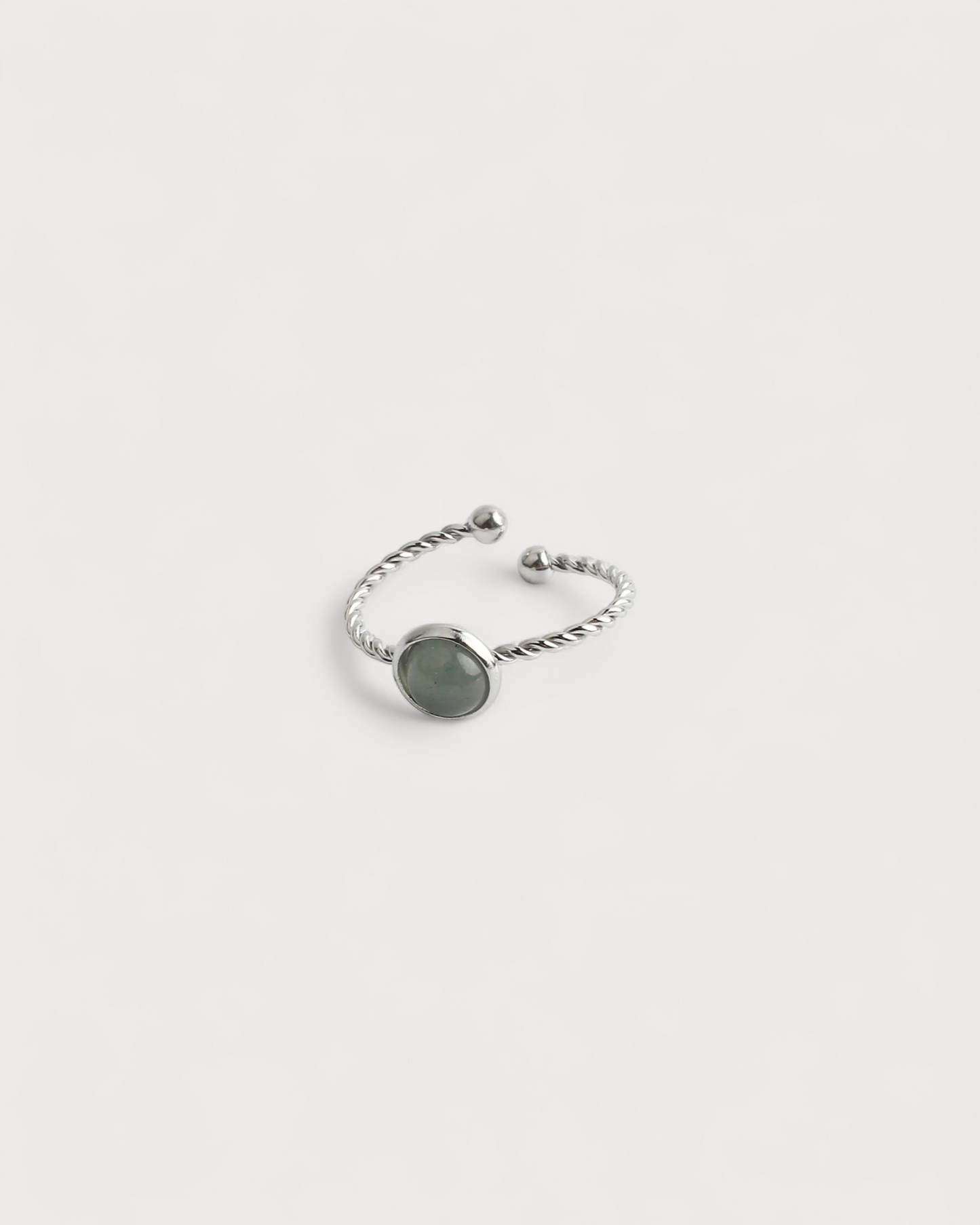 Alisa- Ring - Stainless Steel - Natural stone - Adjustable