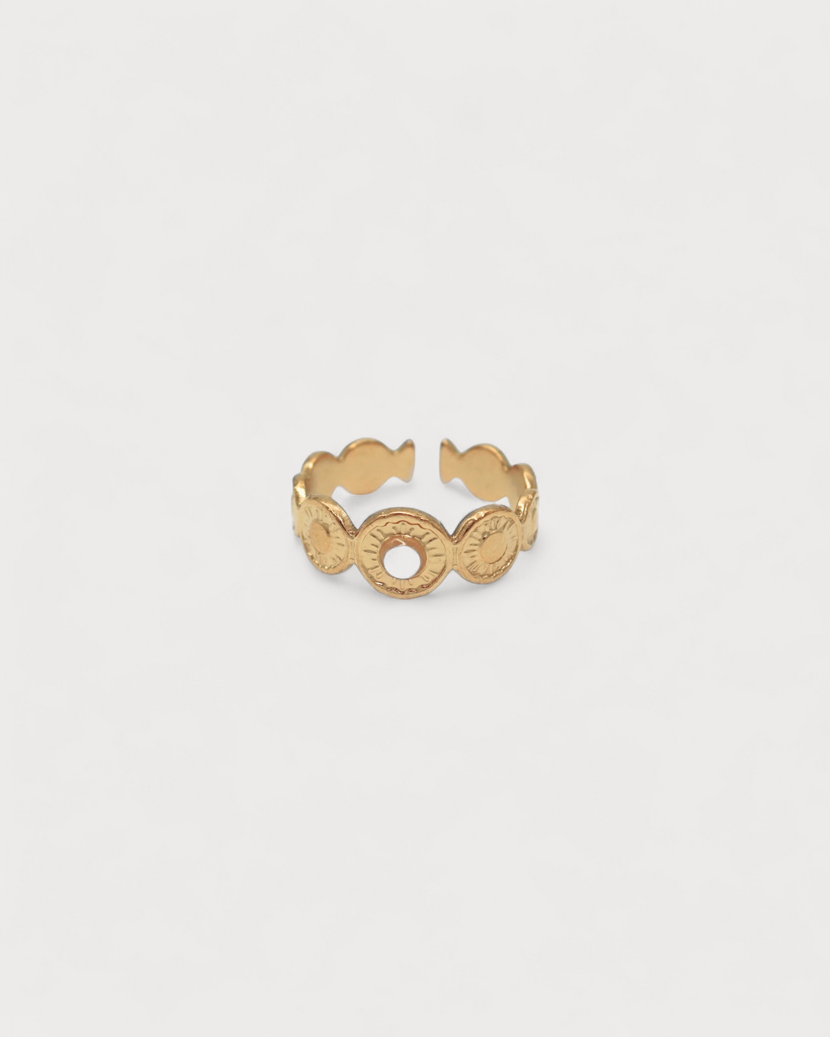Mariana - Ring - Natural Stone - Stainless Steel - Adjustable