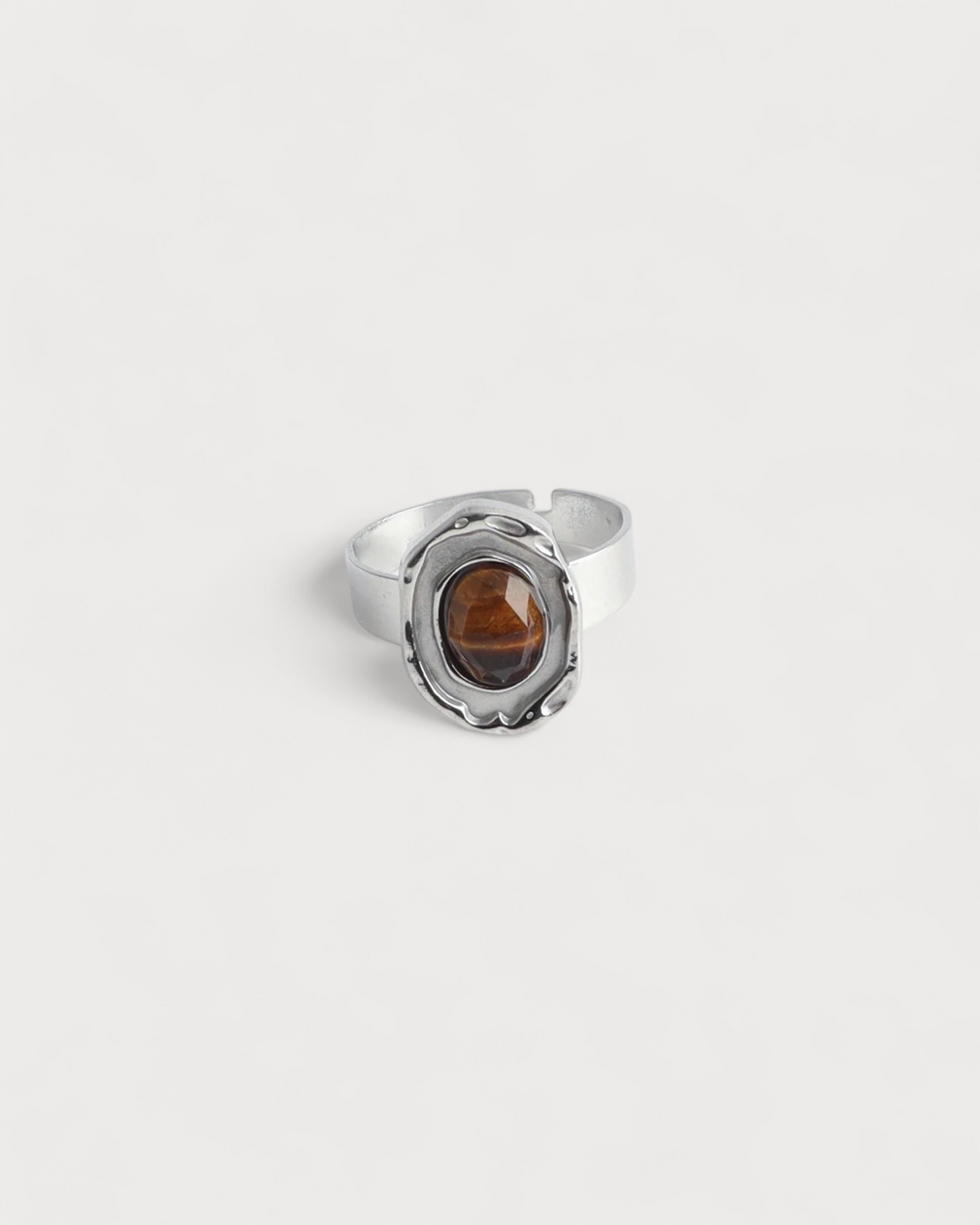 Salomé - Ring - Natural Stone - Stainless Steel - Adjustable