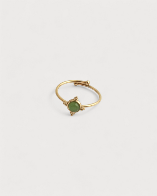 Minimalistic stone - Ring - Stainless Steel - Adjustable - Natural stone