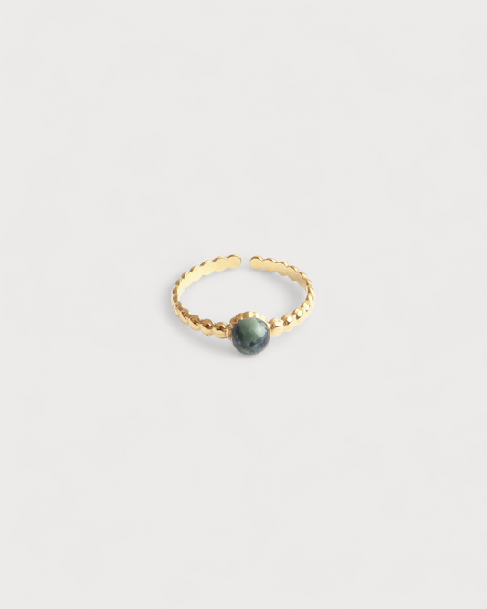 Nadine - Ring - Stainless Steel - Adjustable - Natural Stone