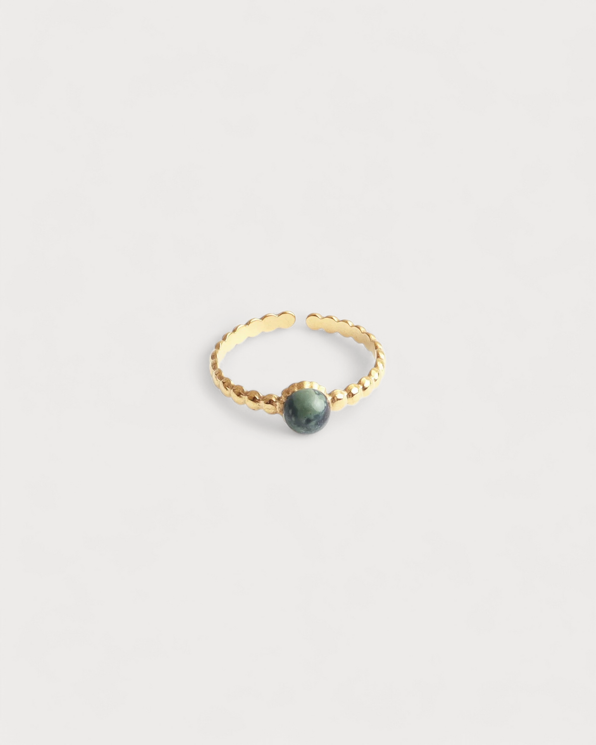 Nadine - Ring - Stainless Steel - Adjustable - Natural Stone