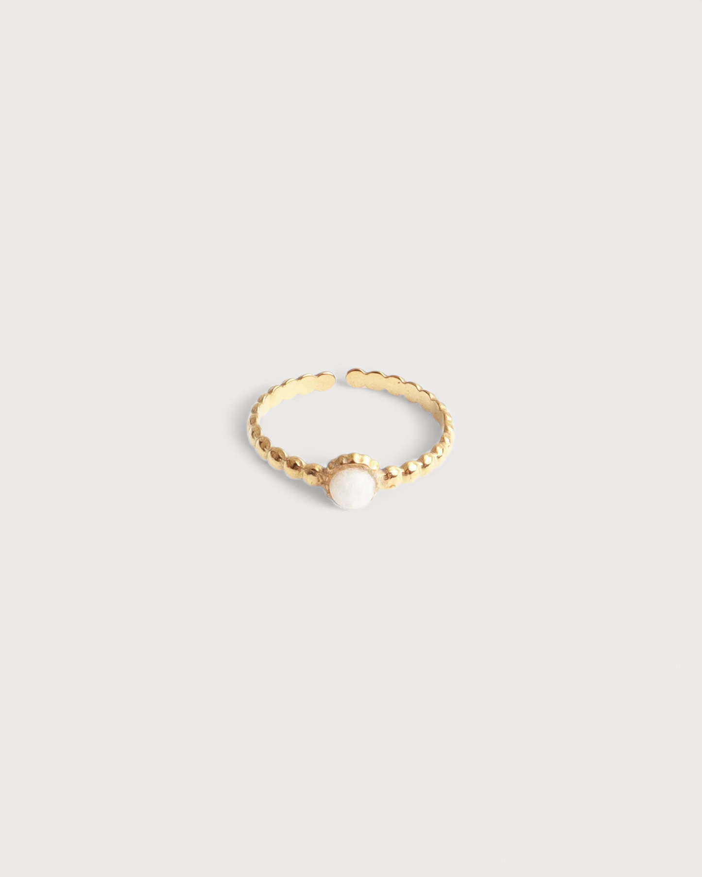 Nadine - Ring - Stainless Steel - Adjustable - Natural Stone