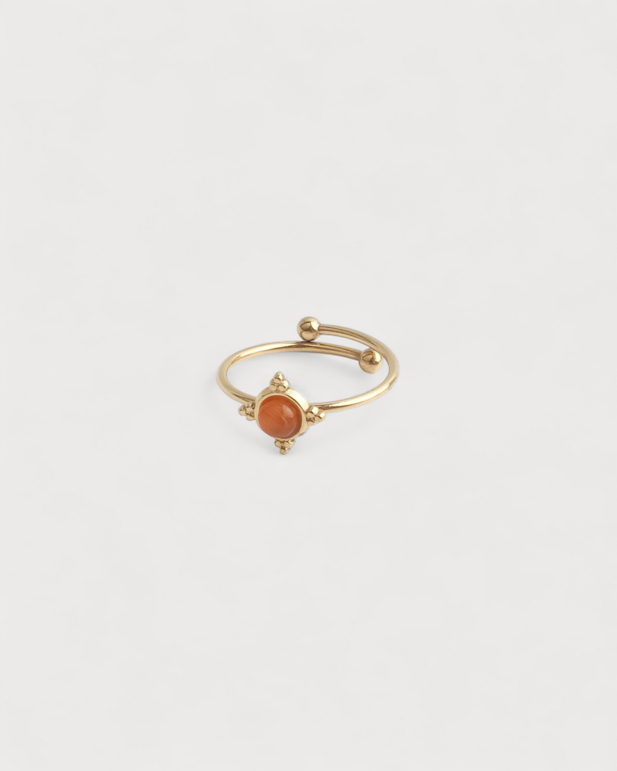 Minimalistic stone - Ring - Stainless Steel - Adjustable - Natural stone