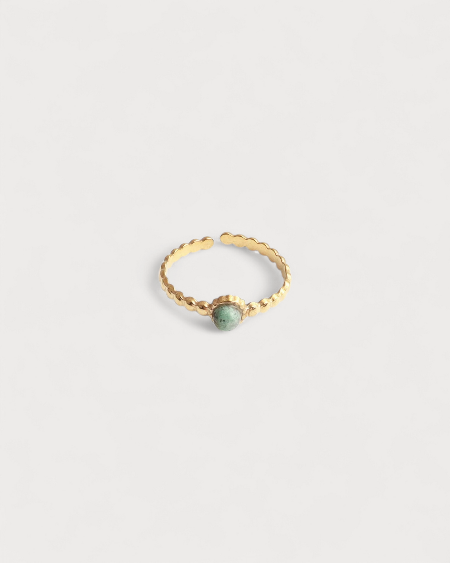 Nadine - Ring - Stainless Steel - Adjustable - Natural Stone