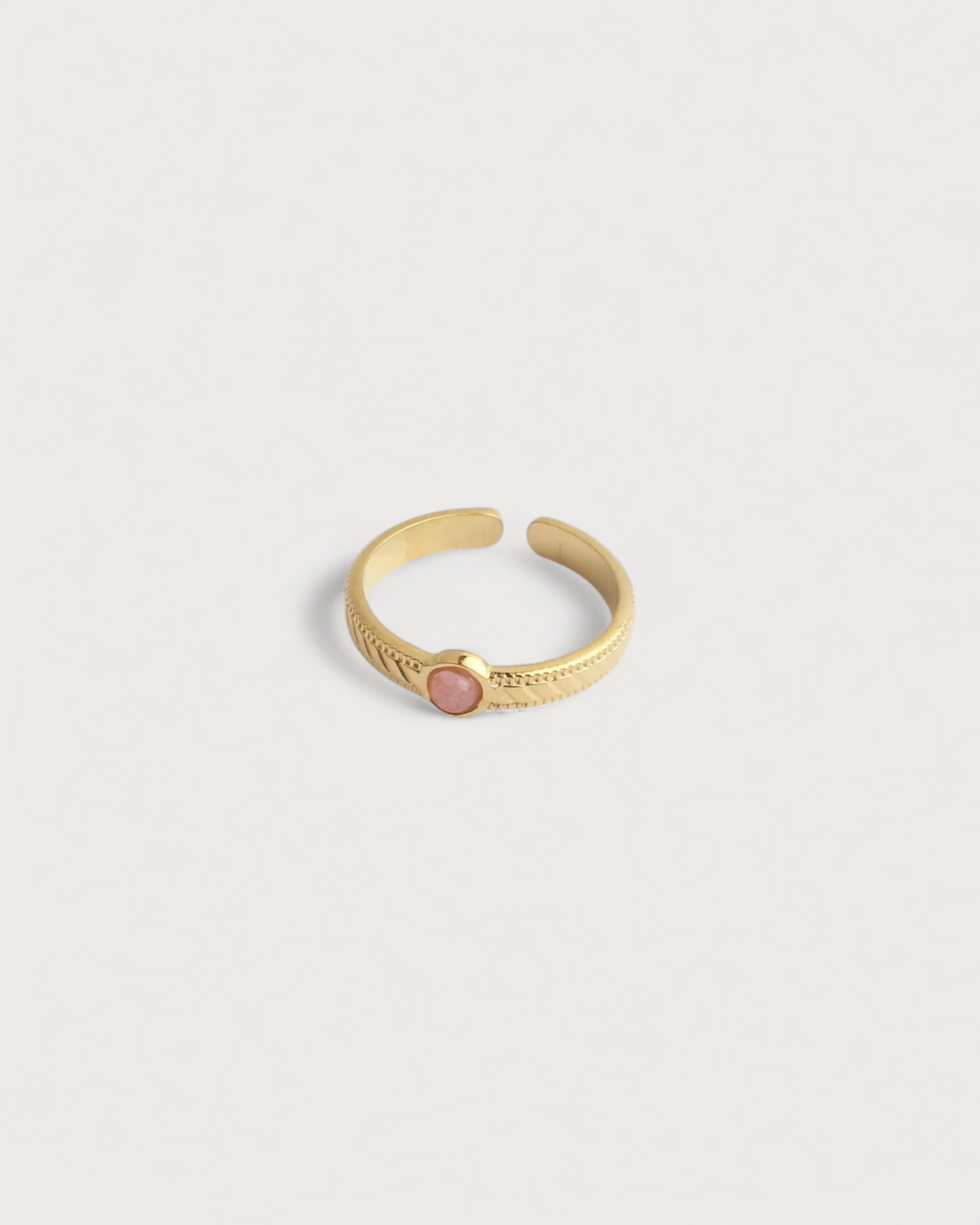 Zosia - Ring - Natural Stone - Stainless Steel - Adjustable
