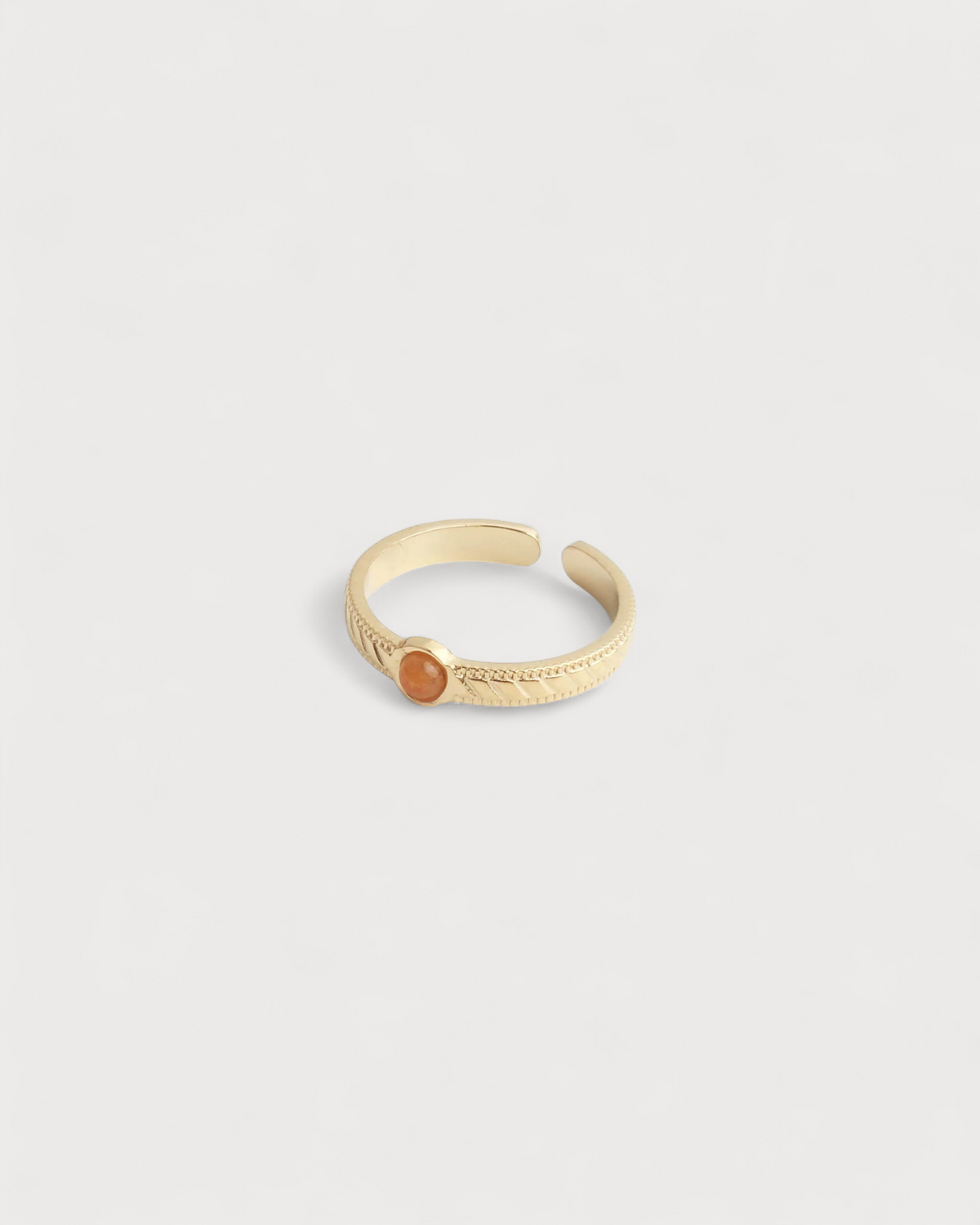 Zosia - Ring - Natural Stone - Stainless Steel - Adjustable