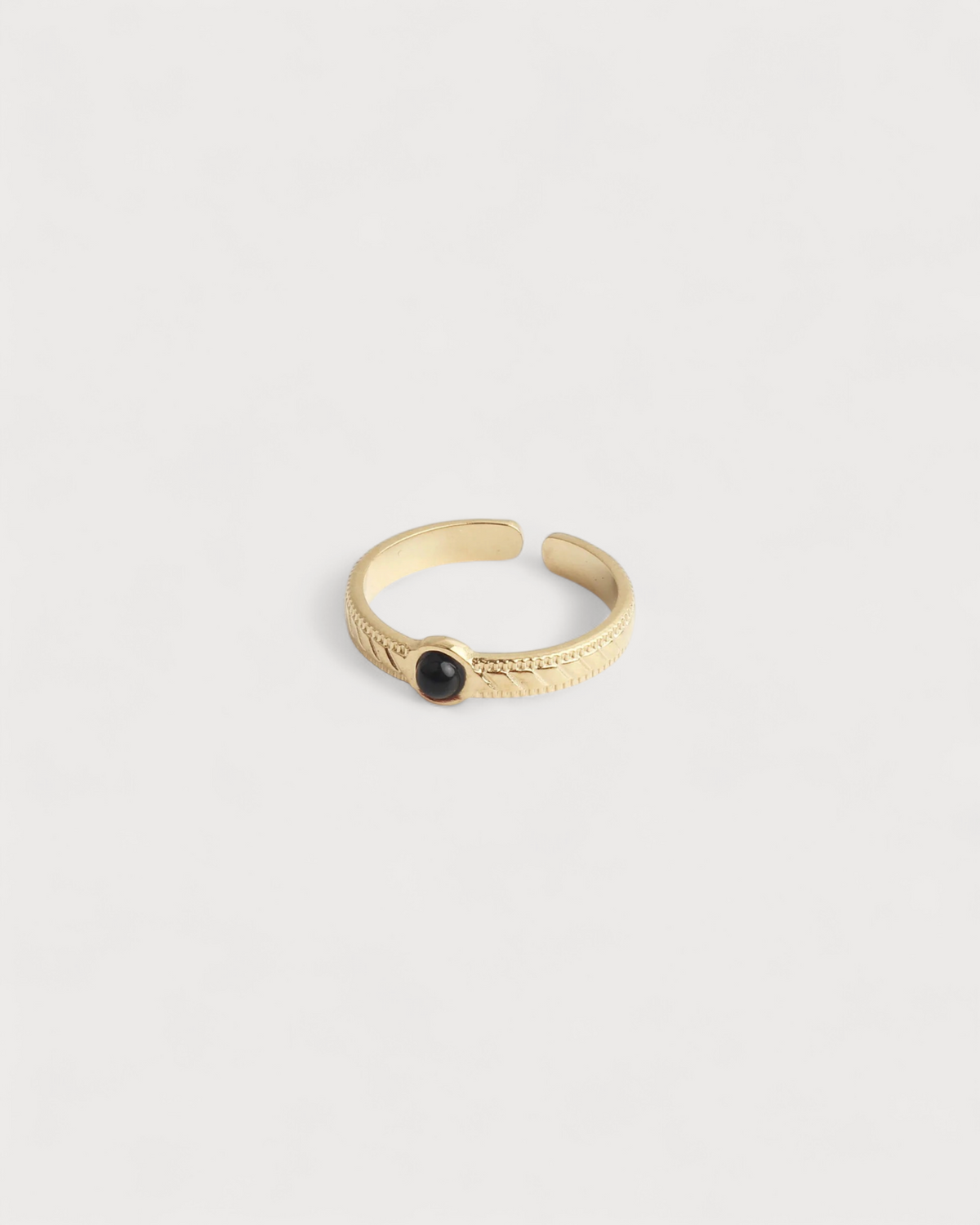 Zosia - Ring - Natural Stone - Stainless Steel - Adjustable