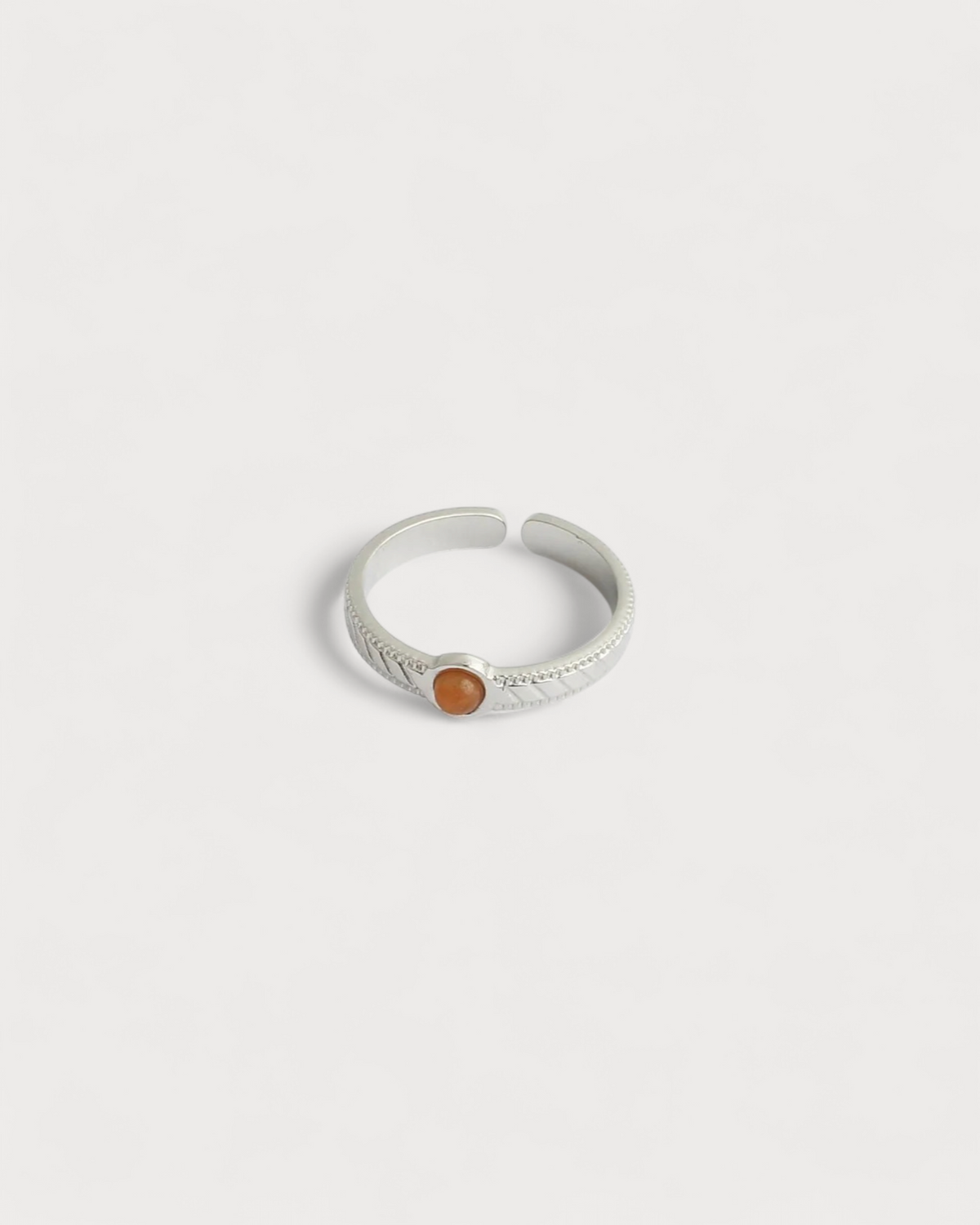 Zosia - Ring - Natural Stone - Stainless Steel - Adjustable