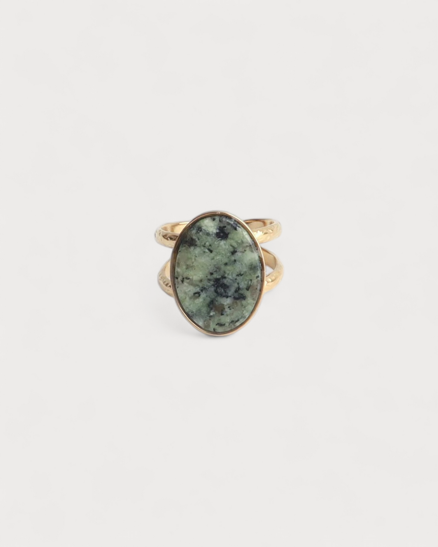 Layla - Ring - Stainless Steel - Adjustable - Natural Stone