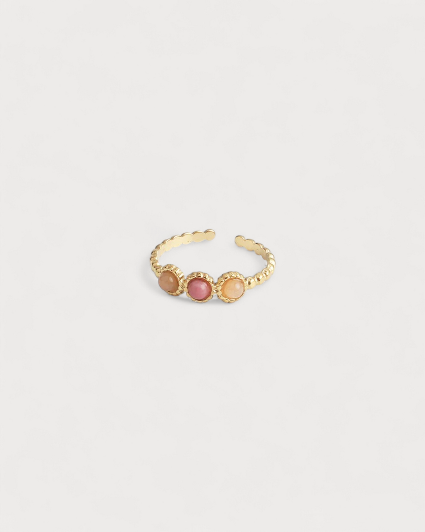 Demi - Ring - Natural Stone - Stainless Steel - Adjustable