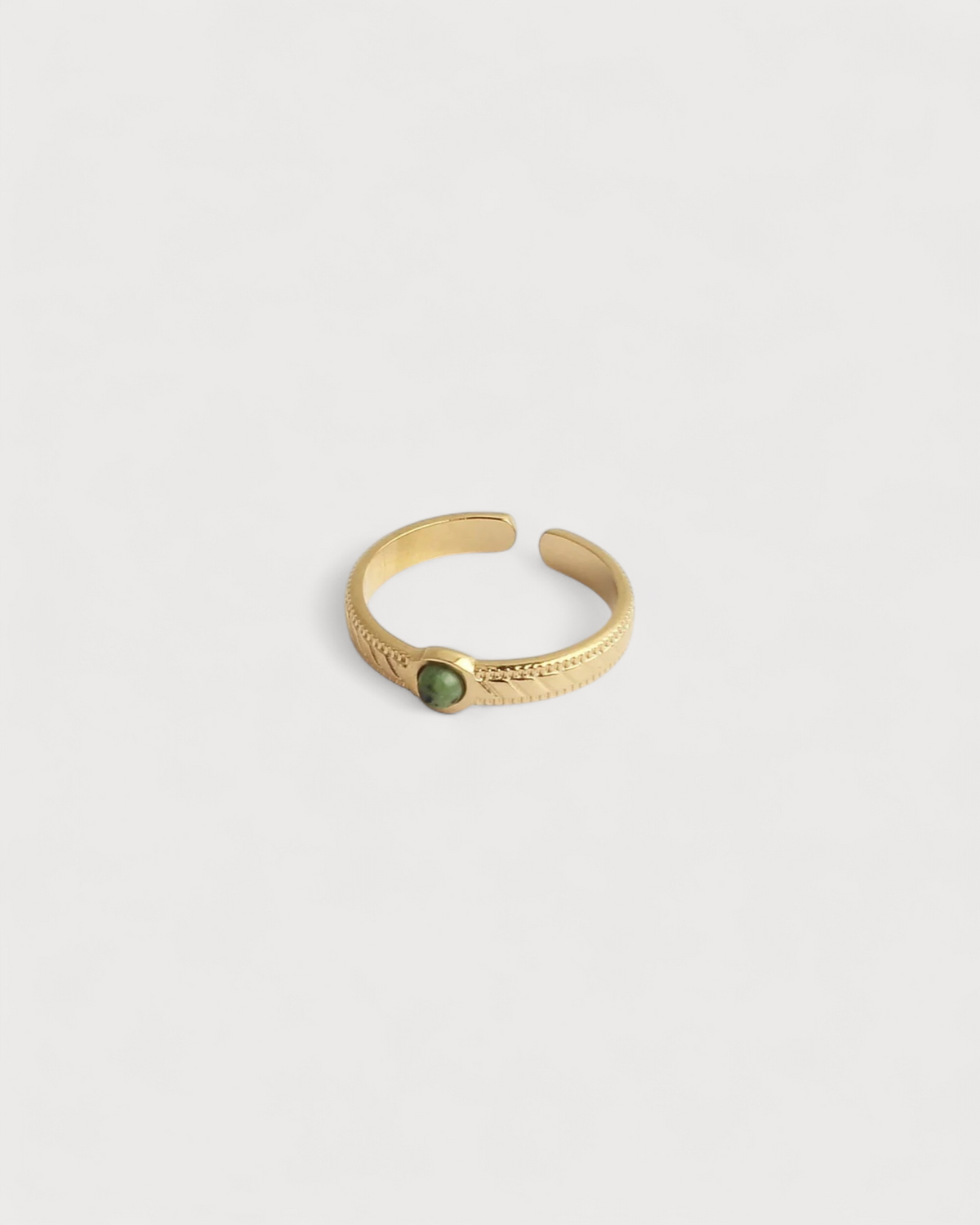 Zosia - Ring - Natural Stone - Stainless Steel - Adjustable